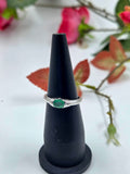 Natural Emerald Ring – Sterling Silver, Oval Shape