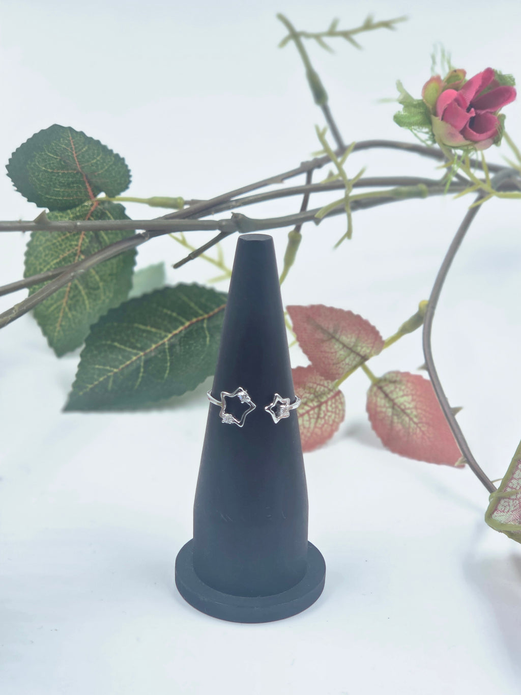 Star Duo Adjustable Lab-Grown Diamond Ring in Sterling Silver