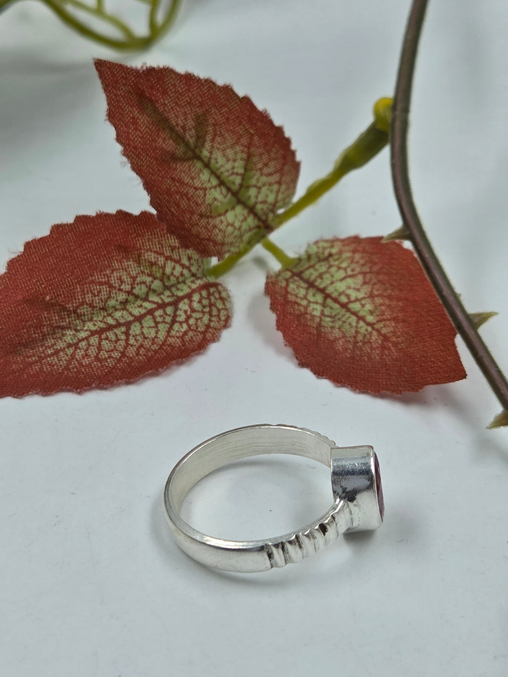 Gf Ruby Stone Ring in Sterling Silver