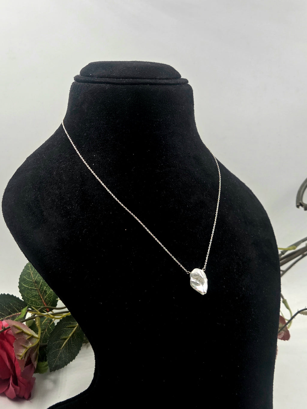 Baroque Freshwater Pearl Pendant Necklace in Sterling Silver