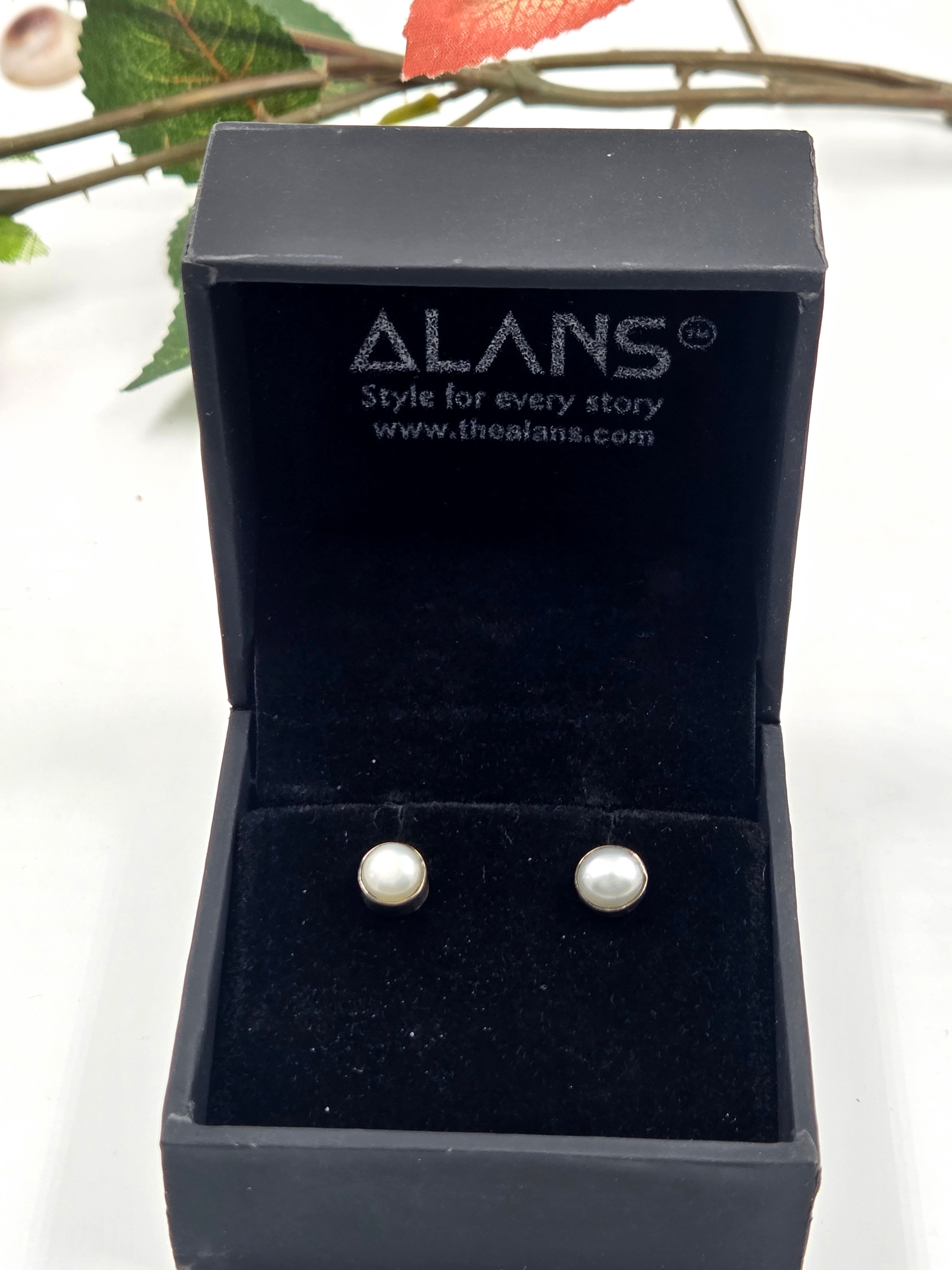 Pearl Frame Sterling Silver Studs