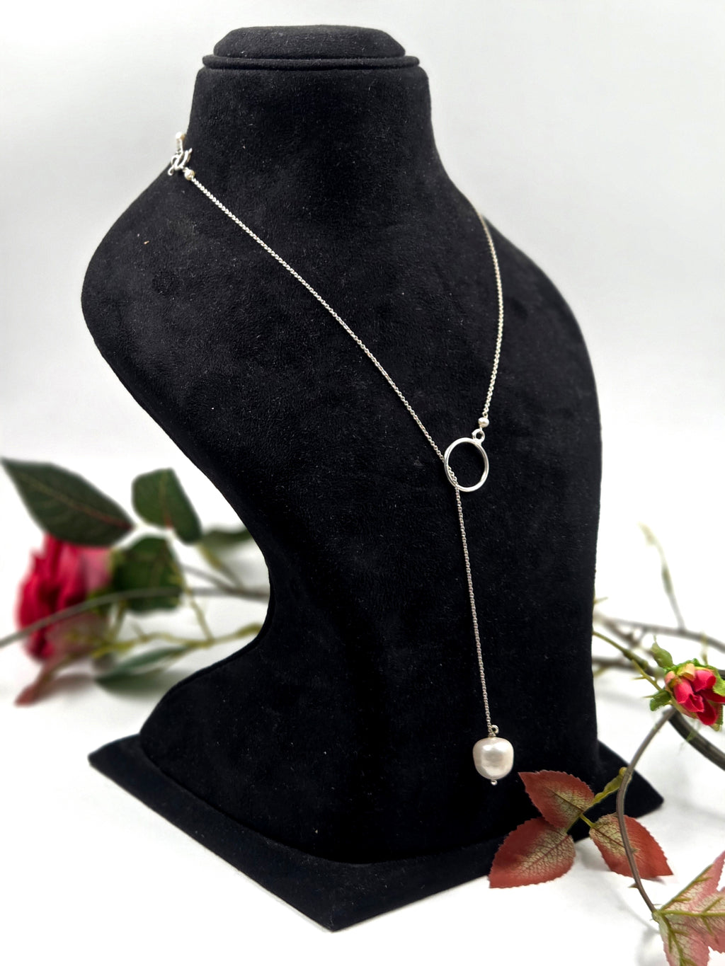 Freshwater Pearl Sterling Silver Lariat Necklace