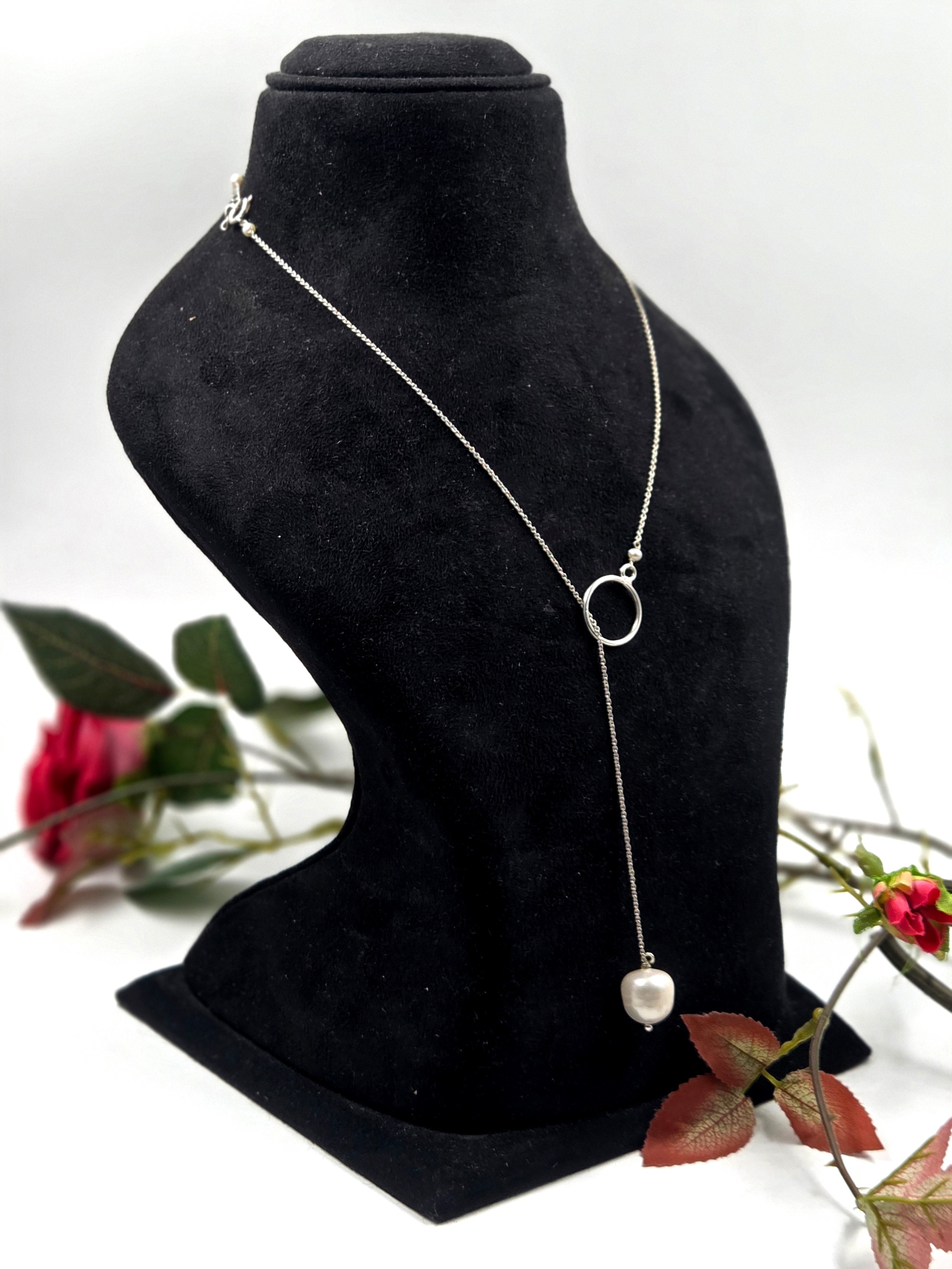 Freshwater Pearl Sterling Silver Lariat Necklace