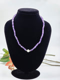 Amethyst Necklace with Single Freshwater Pearl in Sterling Silver