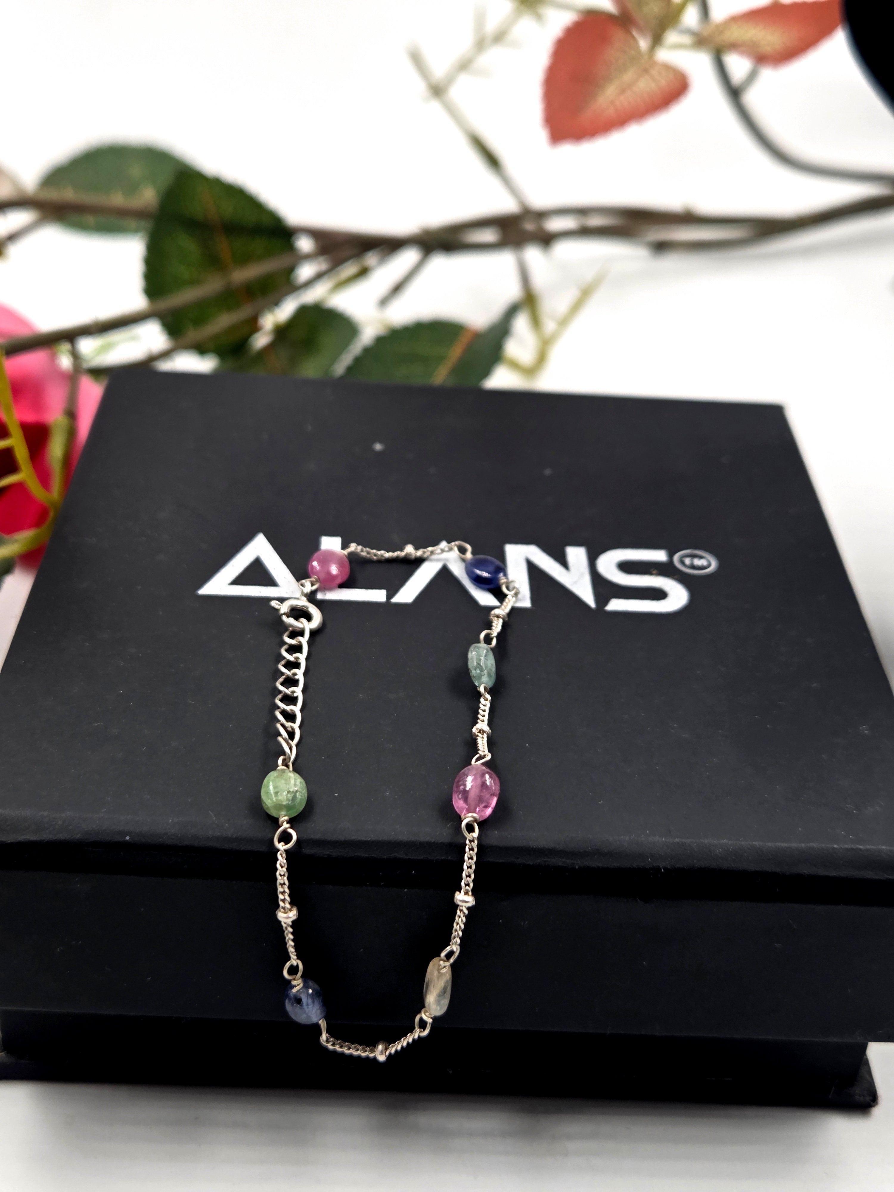 Ruby Sapphire Duo – GF Gemstone Bracelet in Sterling Silver