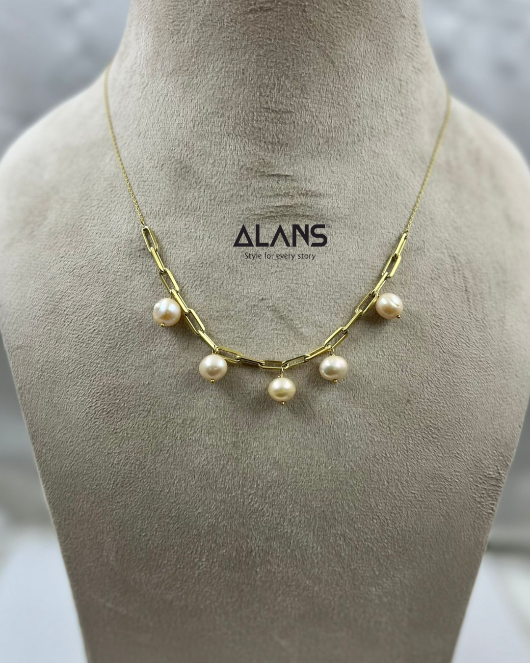 Golden Glow Freshwater Pearl Necklace – Sterling Silver | 9.60g