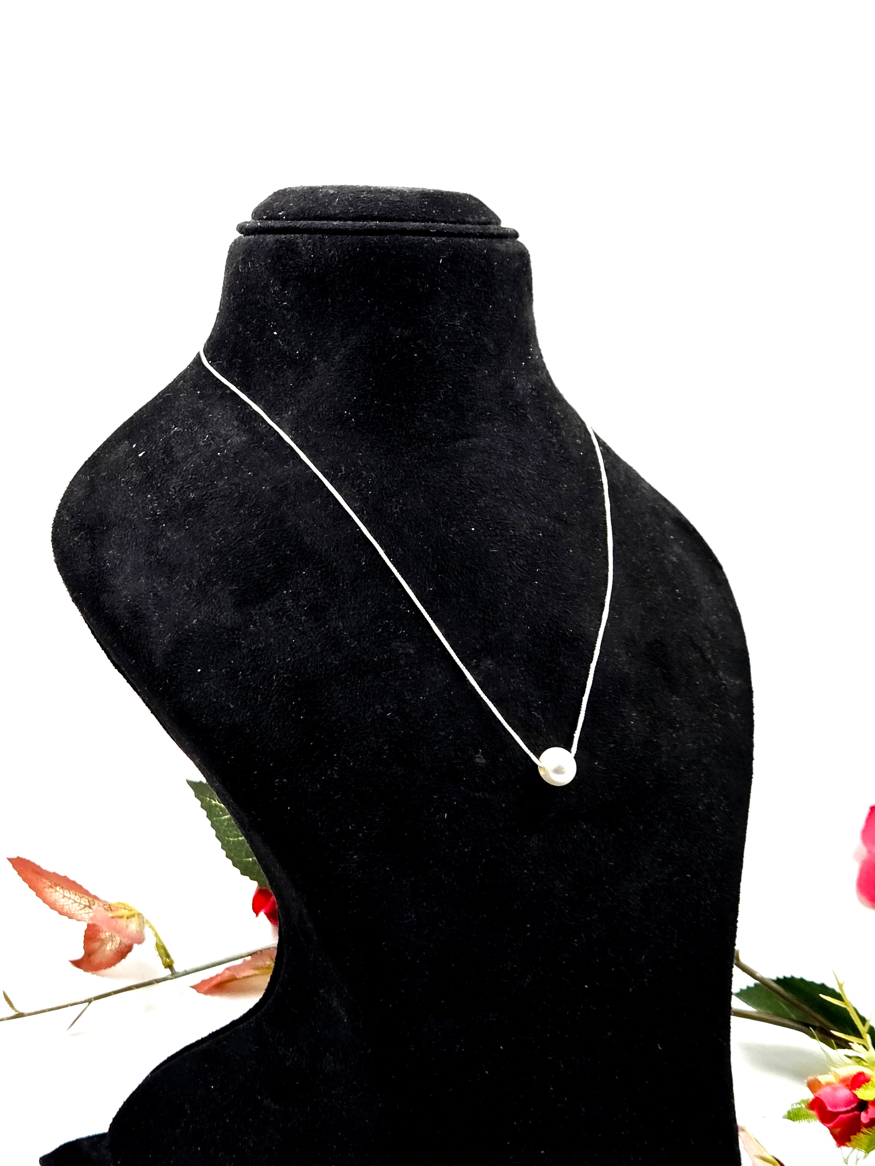 Freshwater Pearl Floating Pendant in Sterling Silver