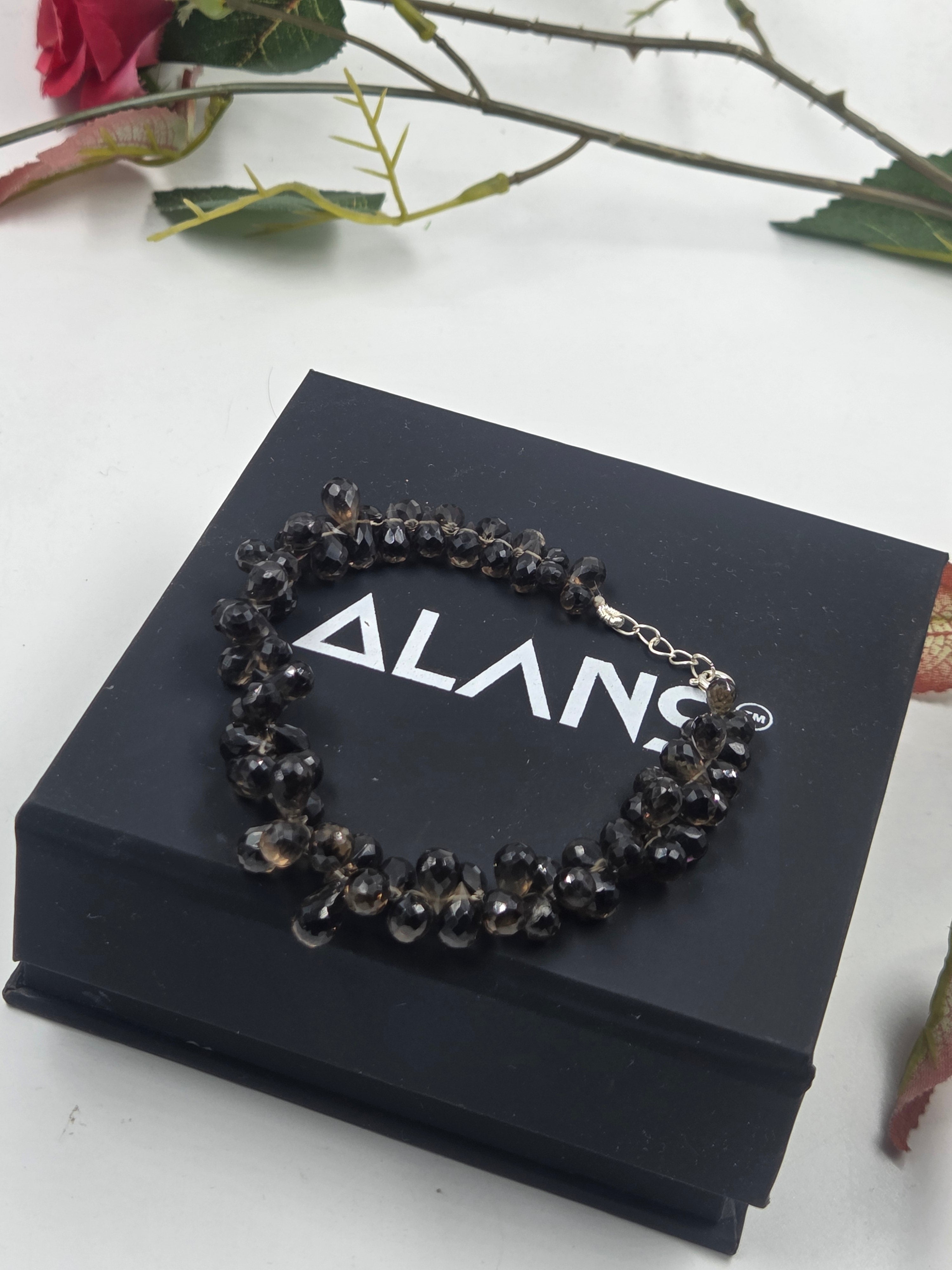 Smoky Quartz Statement Bracelet in Sterling Silver