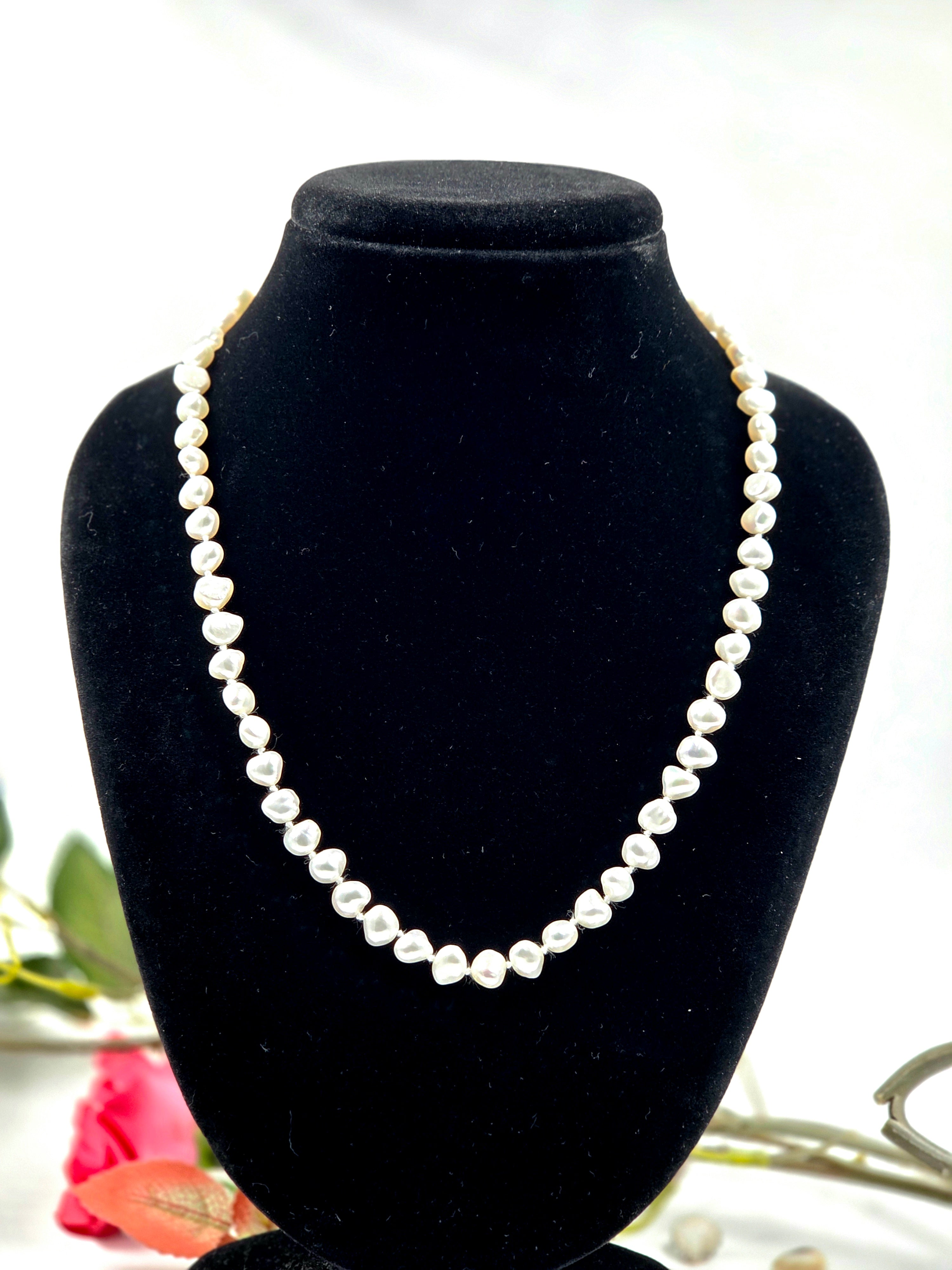 Freshwater Pearl Necklace with Bracelet – Sterling Silver Lock