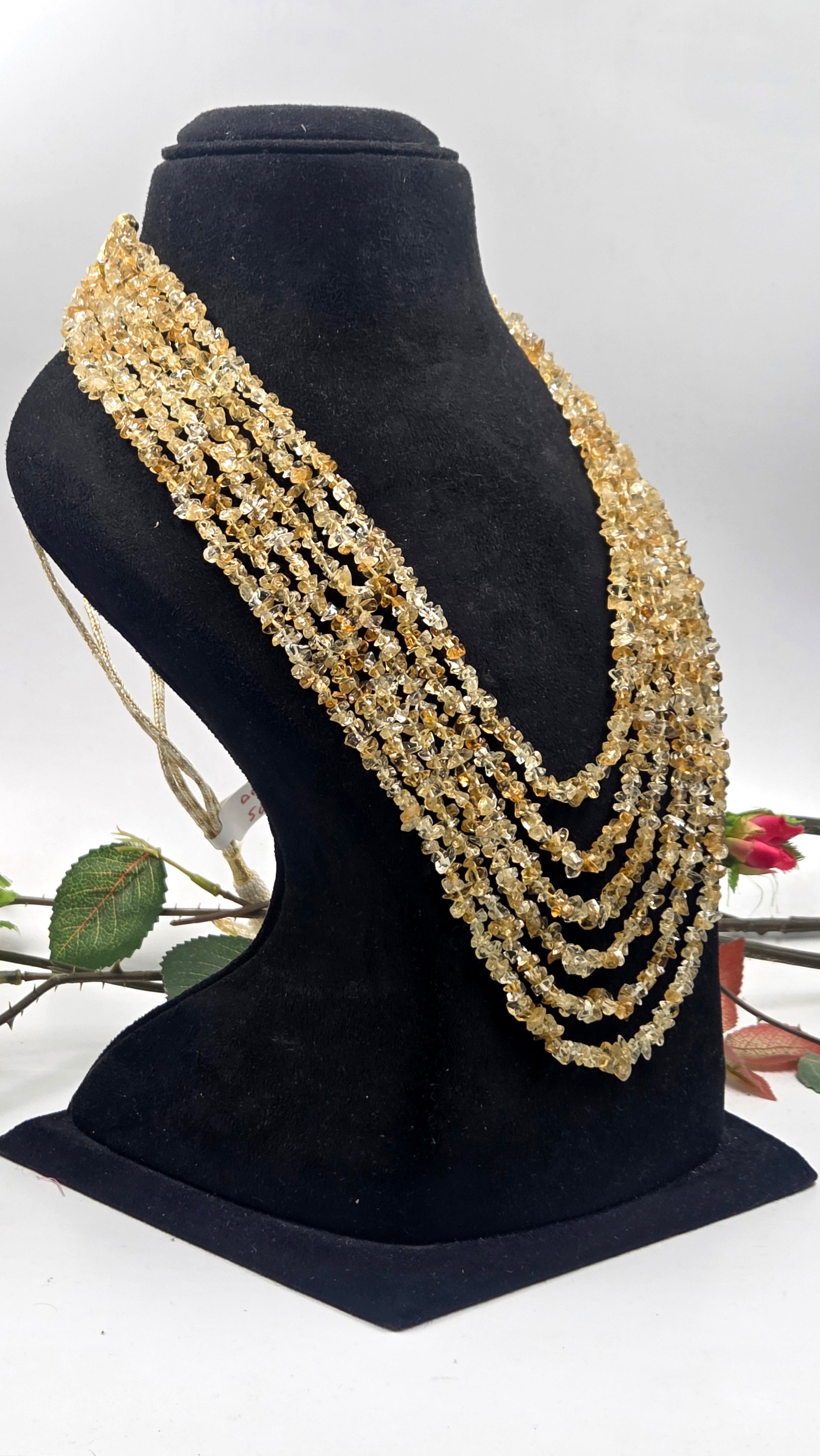 Citrine 6-Line Statement Necklace