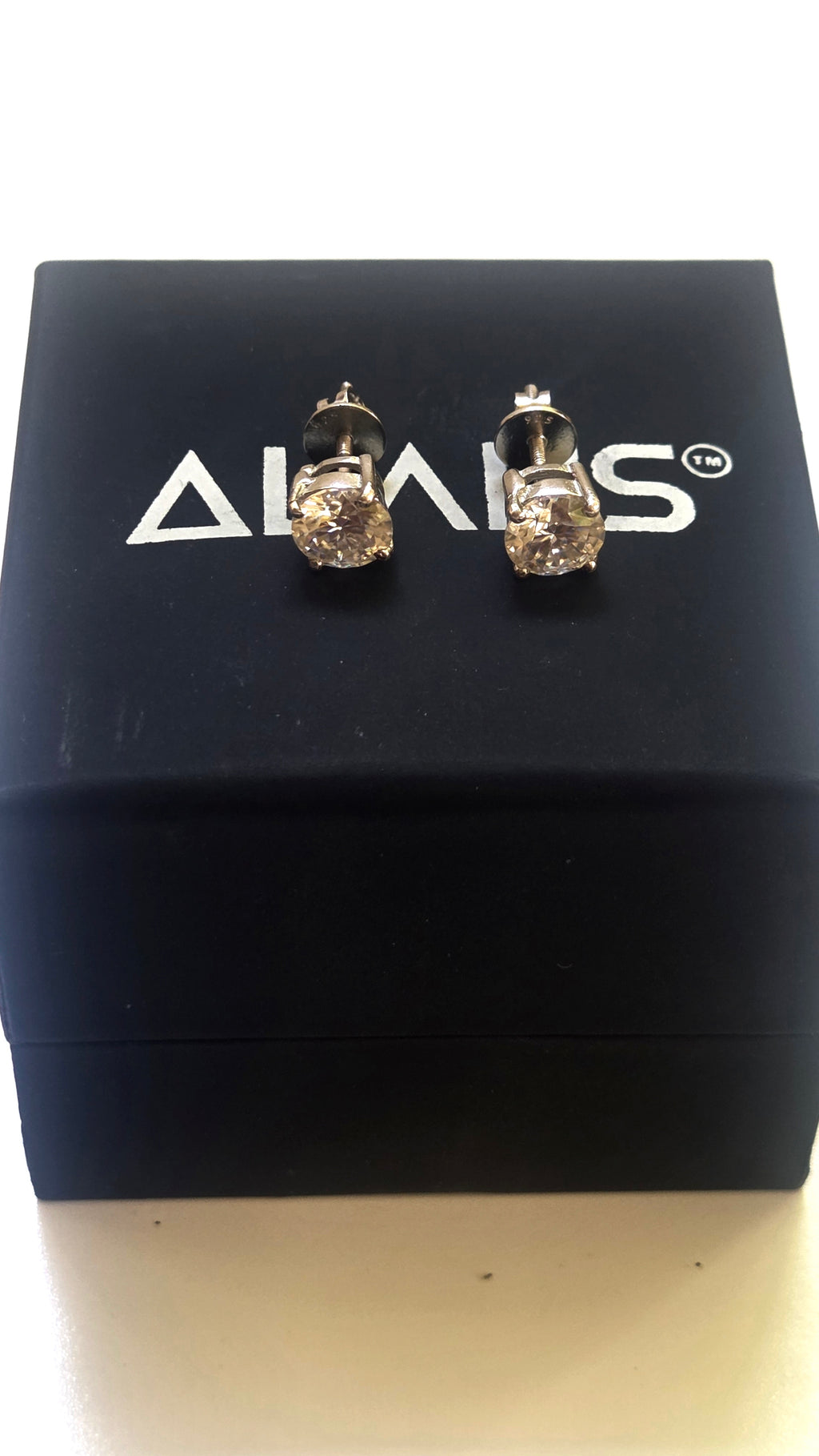 Moissanite Earrings in Sterling Silver with Certificate