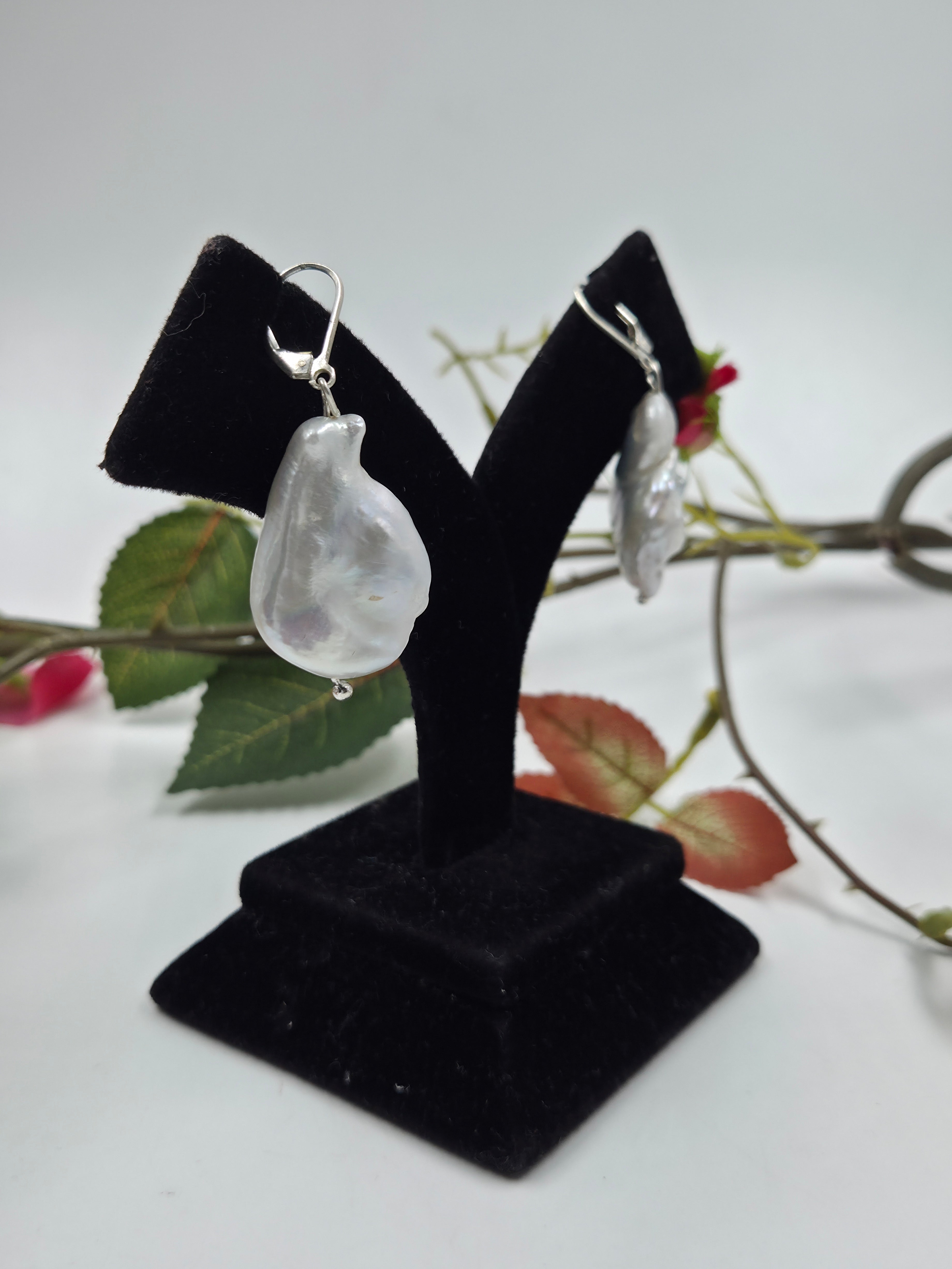 Baroque Pearl Drop Earrings – Sterling Silver