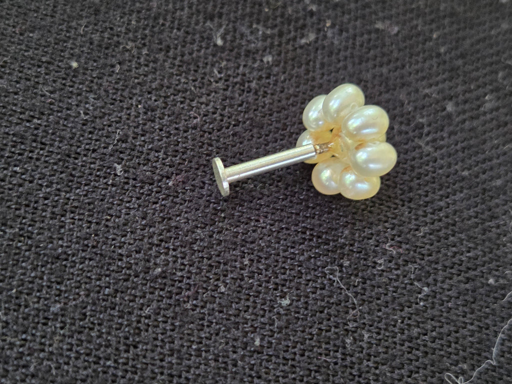 Freshwater Pearl Nose Pin in 925 Sterling Silver
