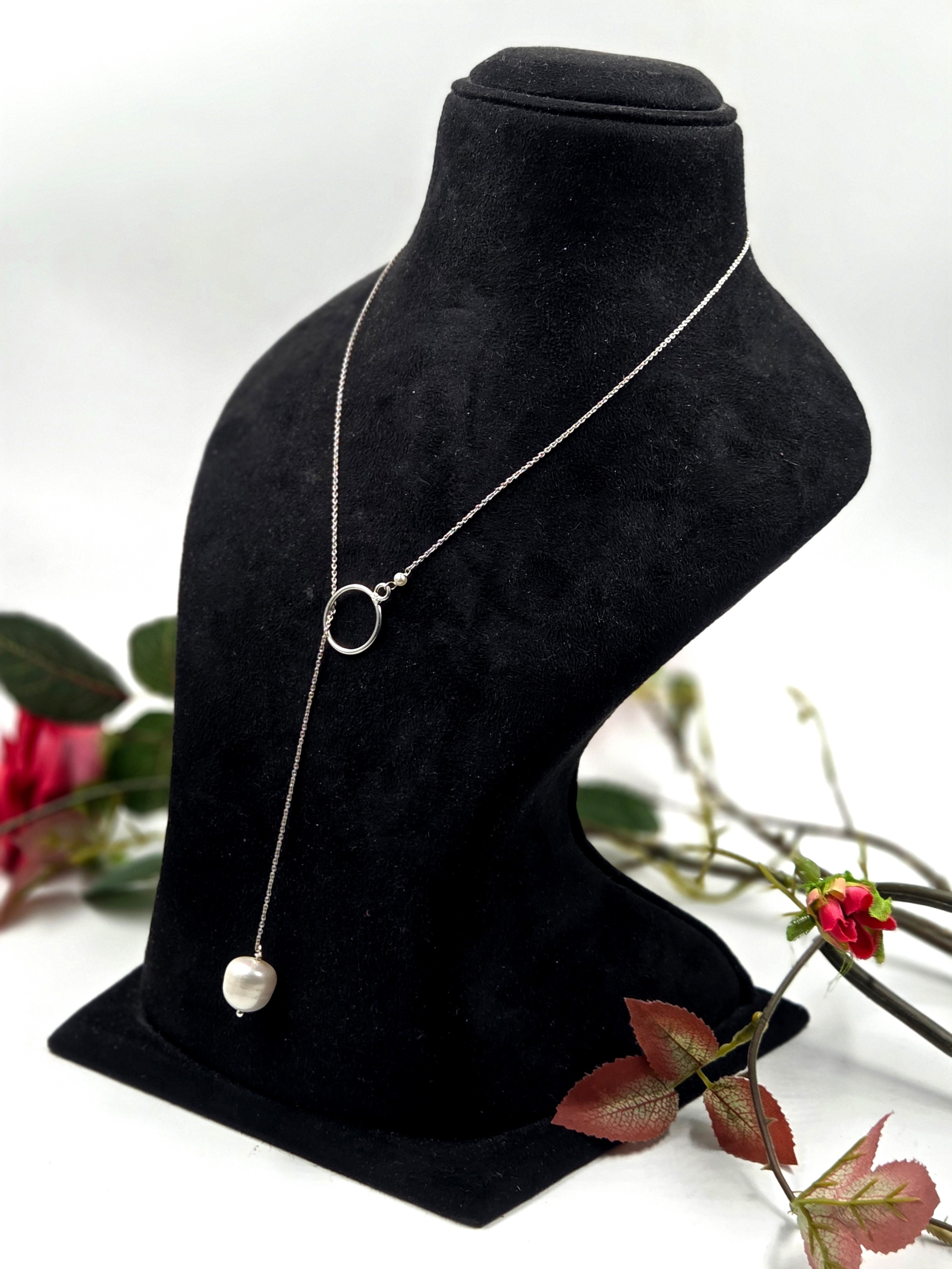 Freshwater Pearl Sterling Silver Lariat Necklace