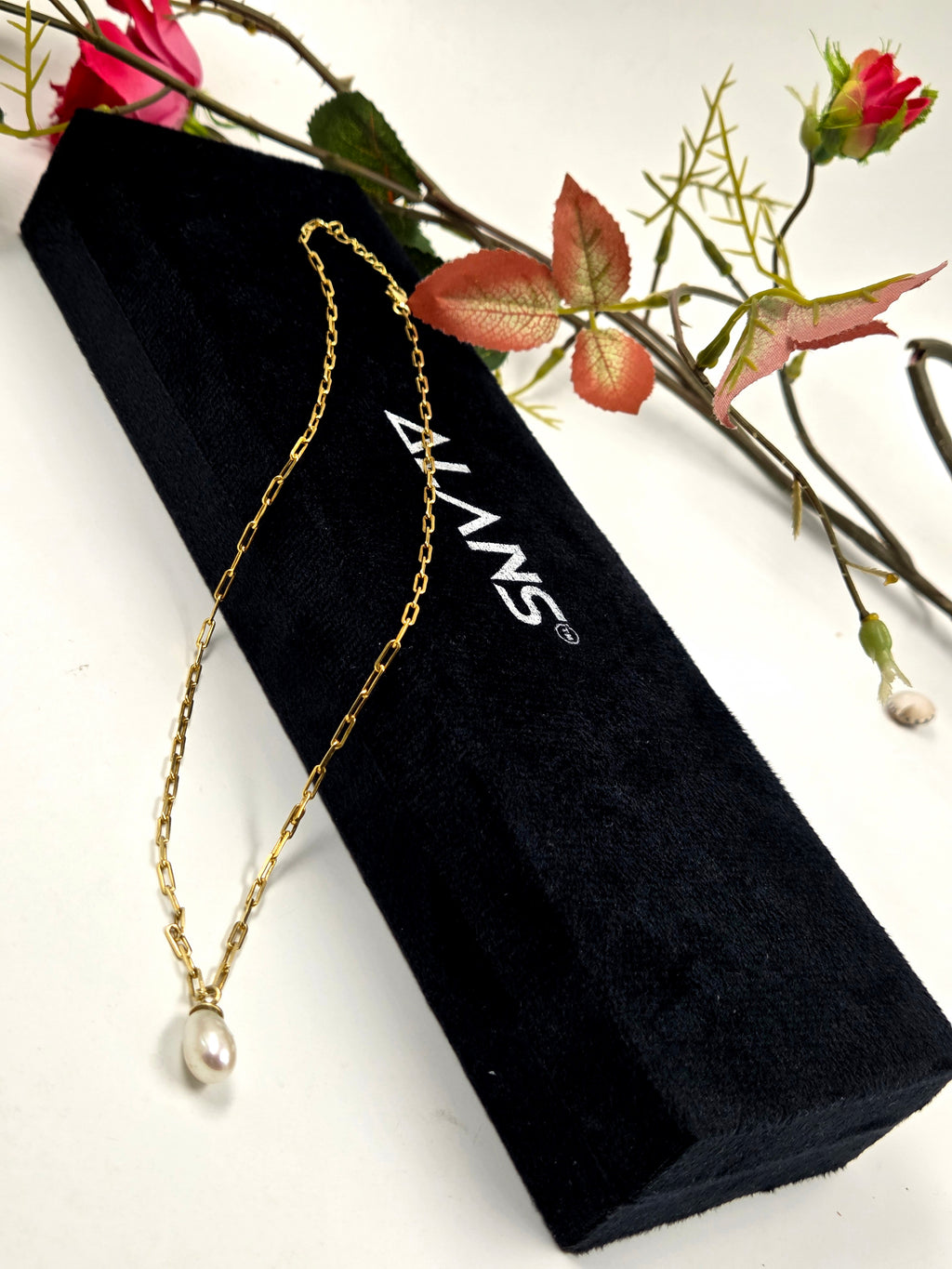 Pearl Drop Chain – Freshwater Pearl Necklace in Sterling Silver
