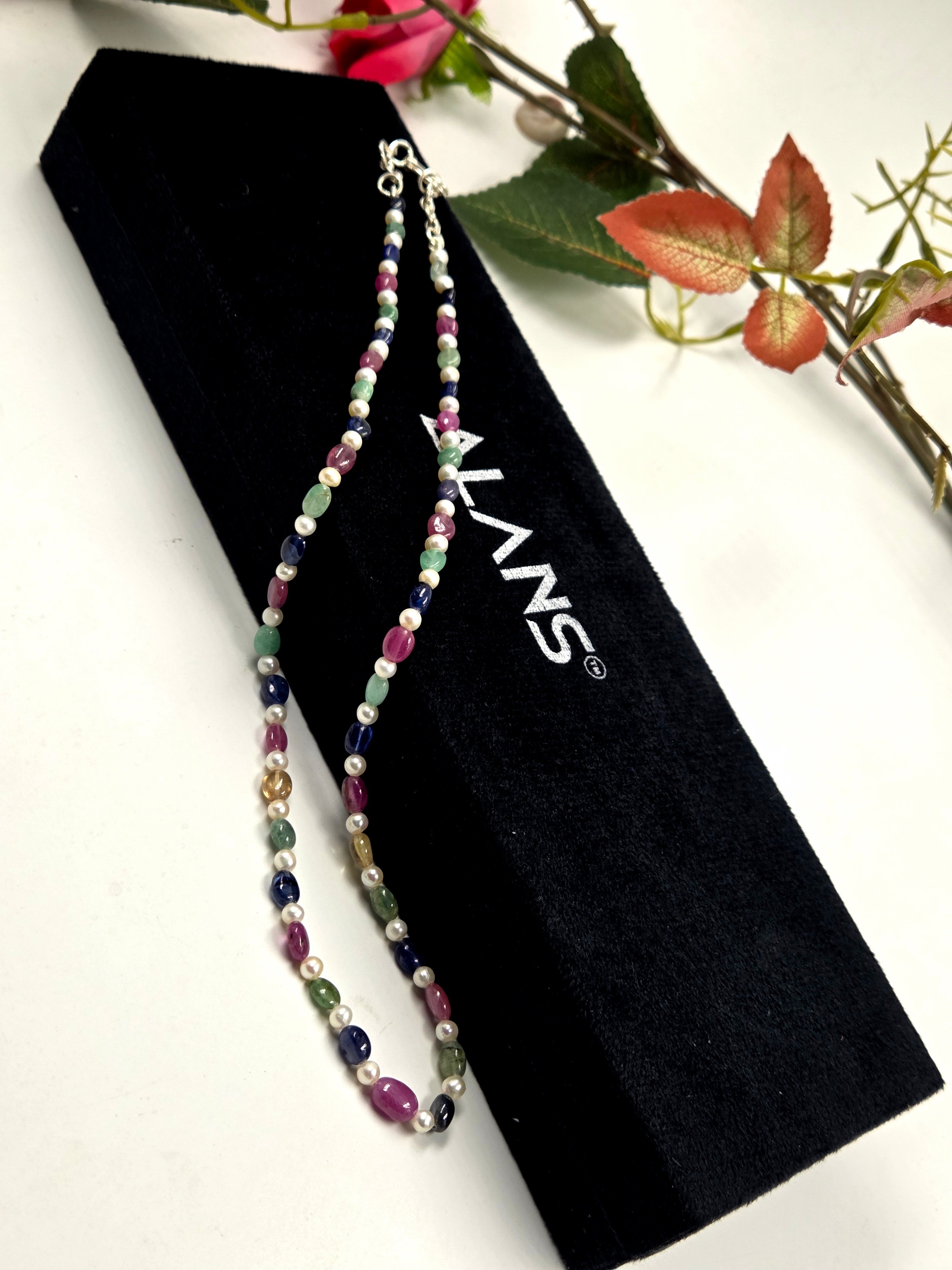 Ratna Pearl Flow – Gemstone Necklace