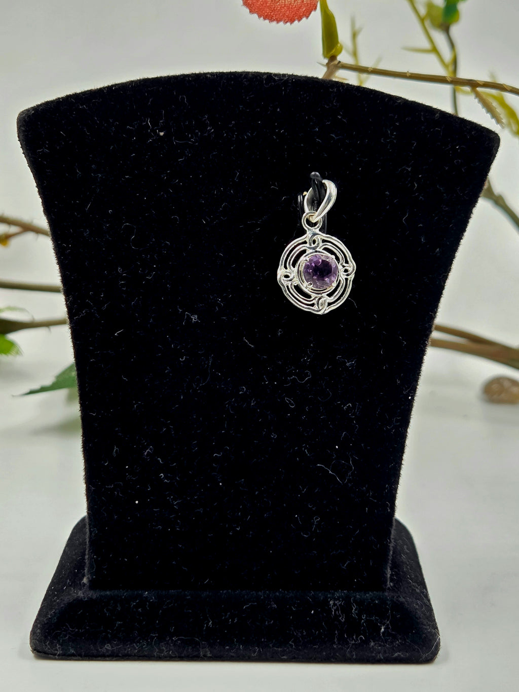 Amethyst Stone Pendant in Sterling Silver
