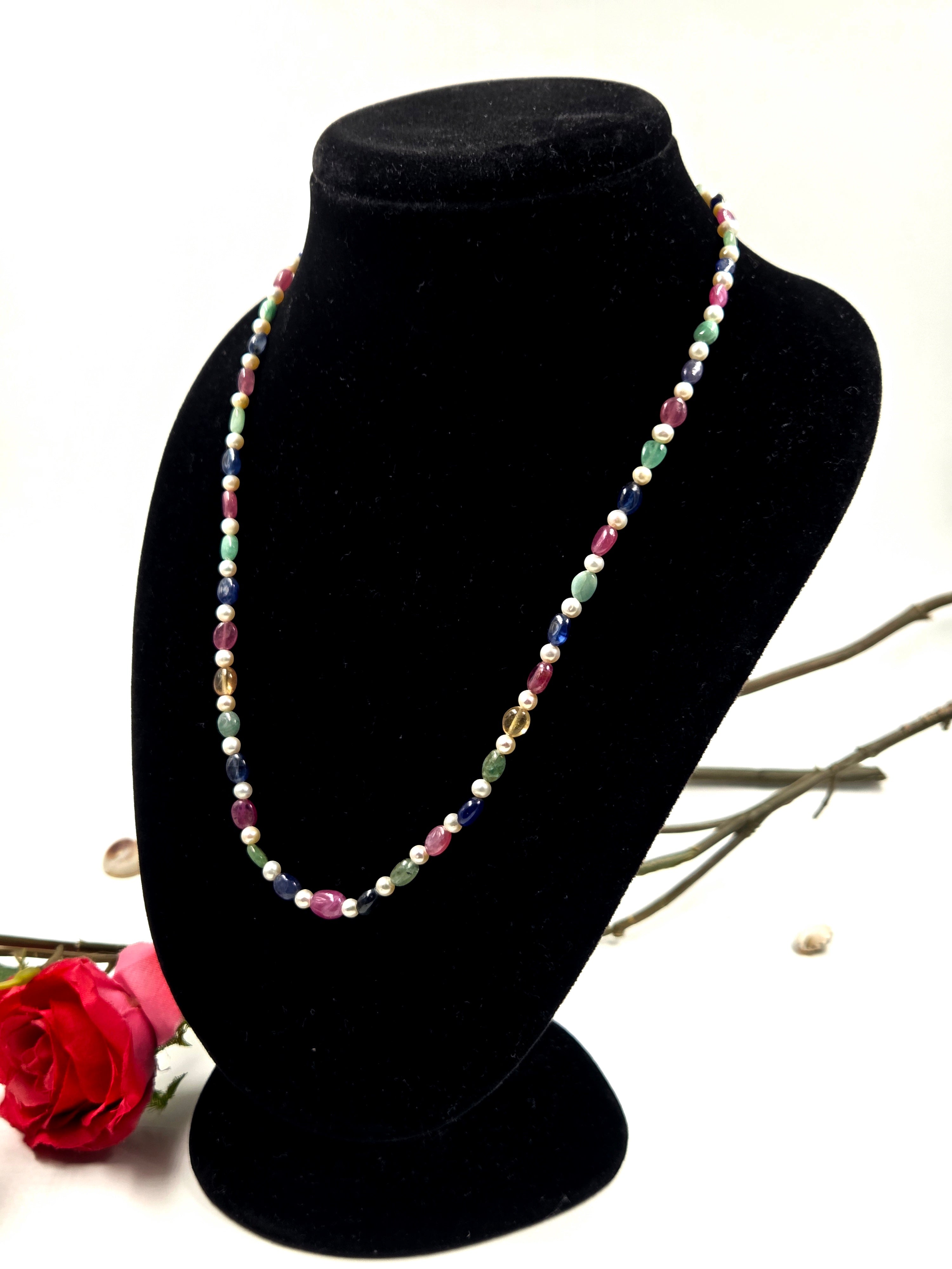 Ratna Pearl Flow – Gemstone Necklace