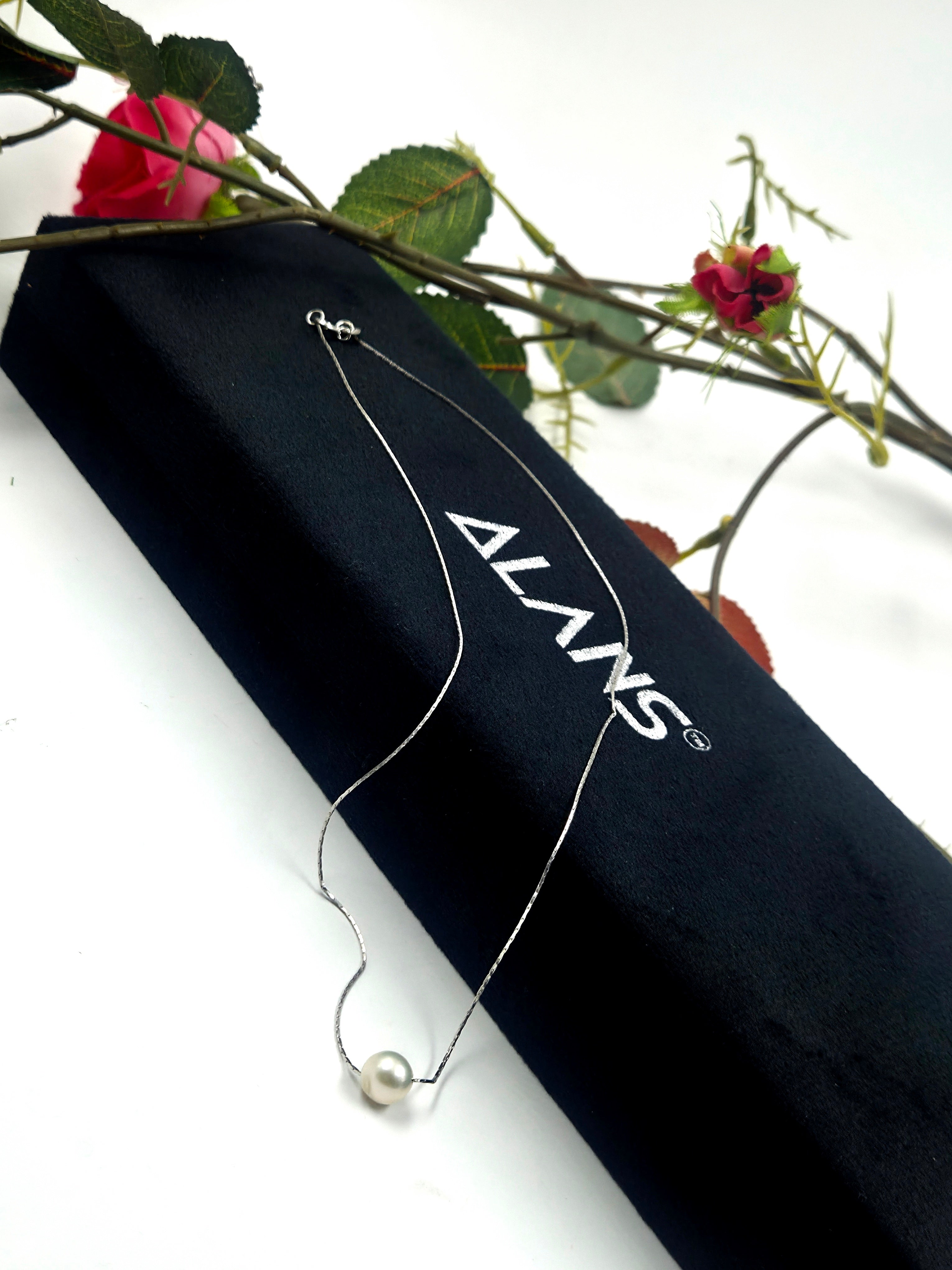 Sterling Silver Necklace with Single Freshwater Pearl