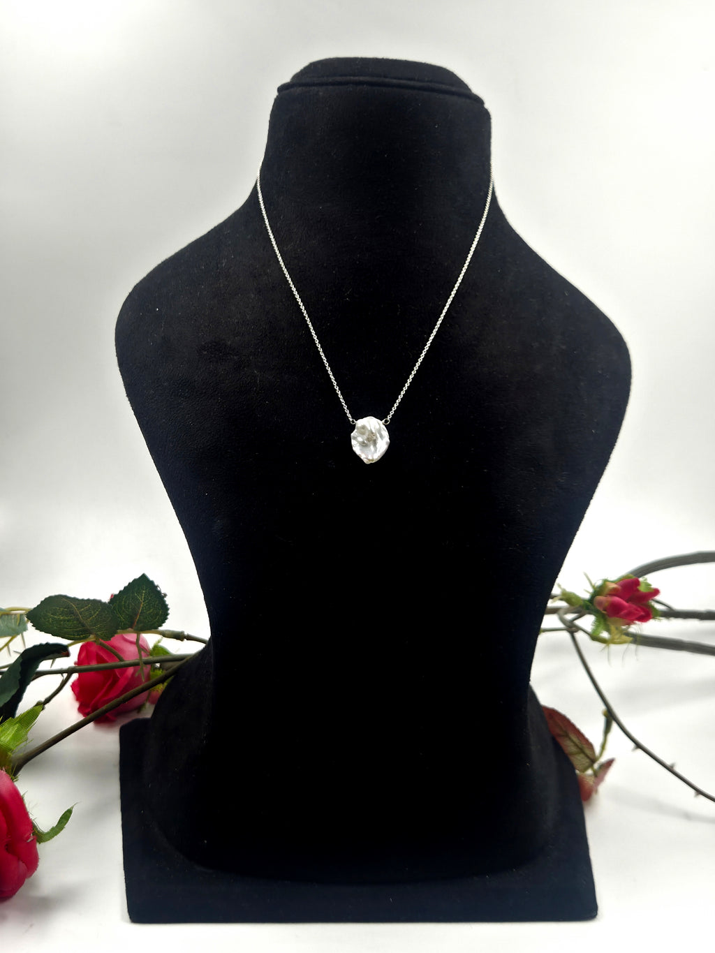 Baroque Freshwater Pearl Pendant Necklace In Sterling Silver