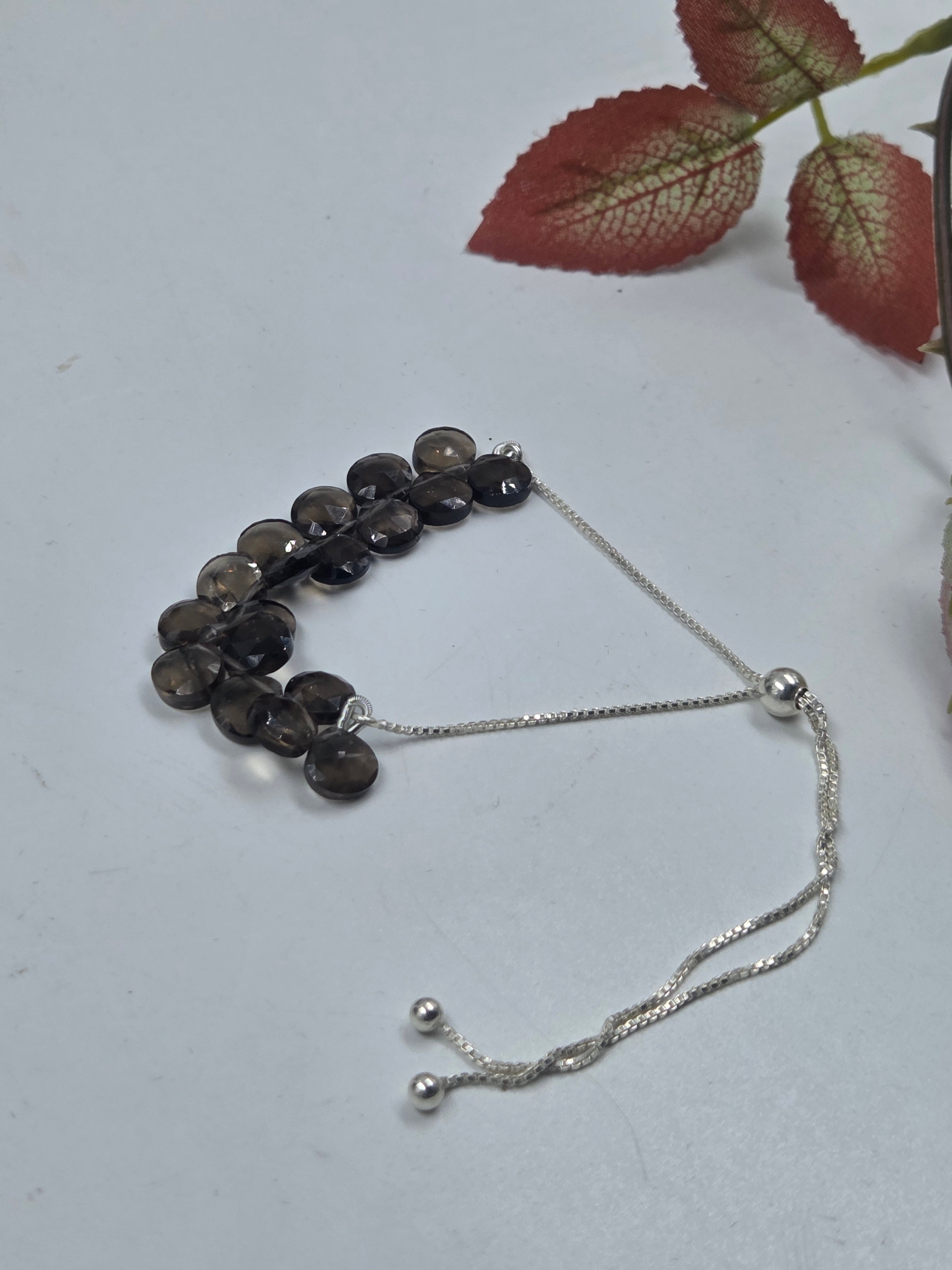 Smoky Quartz Bracelet with Sterling Silver Accents