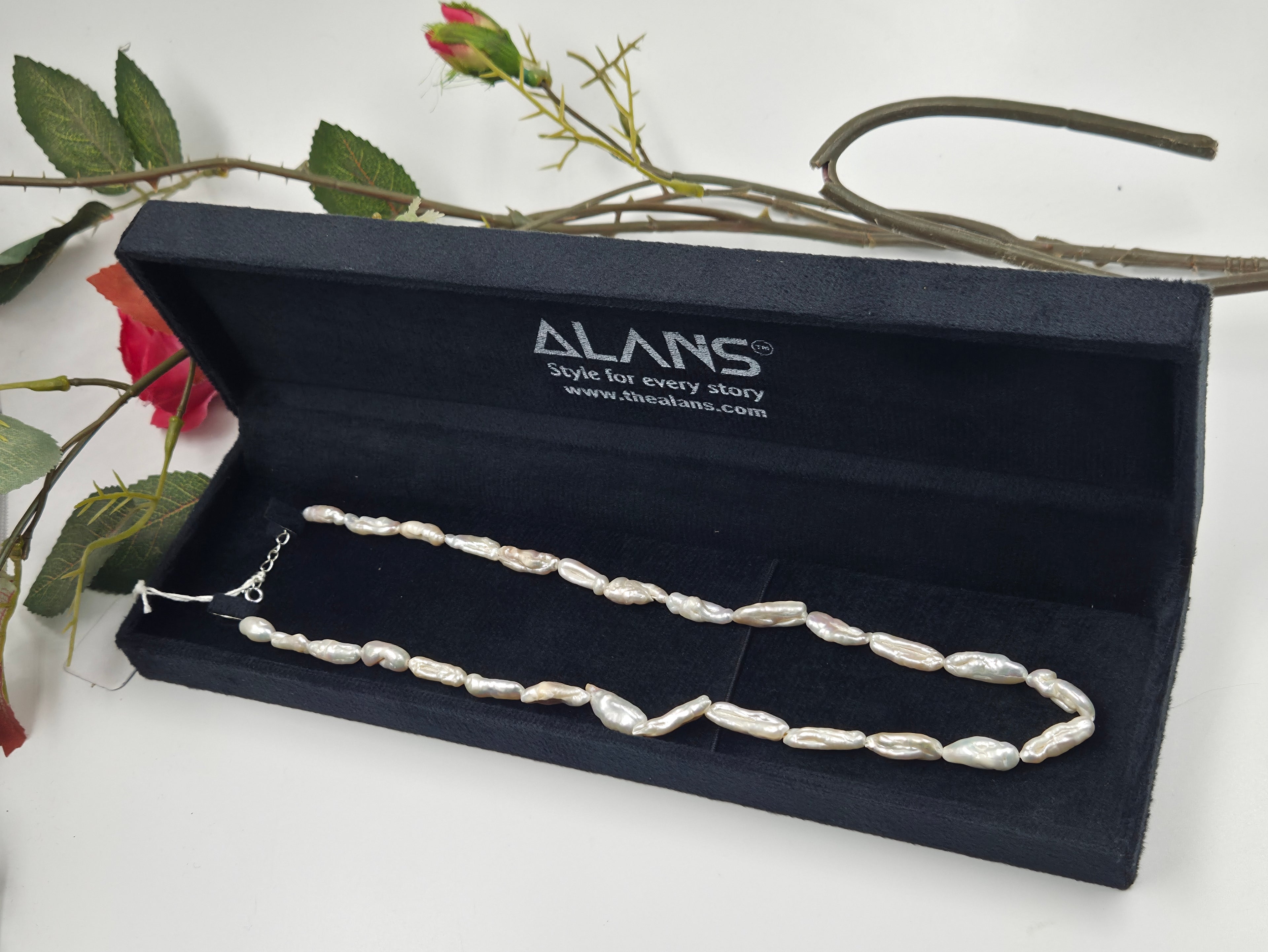 Baroque Freshwater Pearl Necklace with Sterling Silver