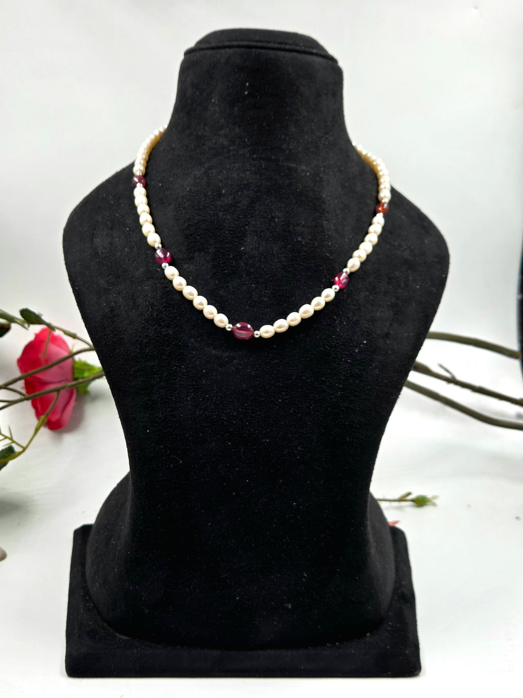 GF Ruby & Freshwater Pearl Necklace
