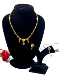 Golden Floral Sterling Silver Set ( Necklace & Earrings)