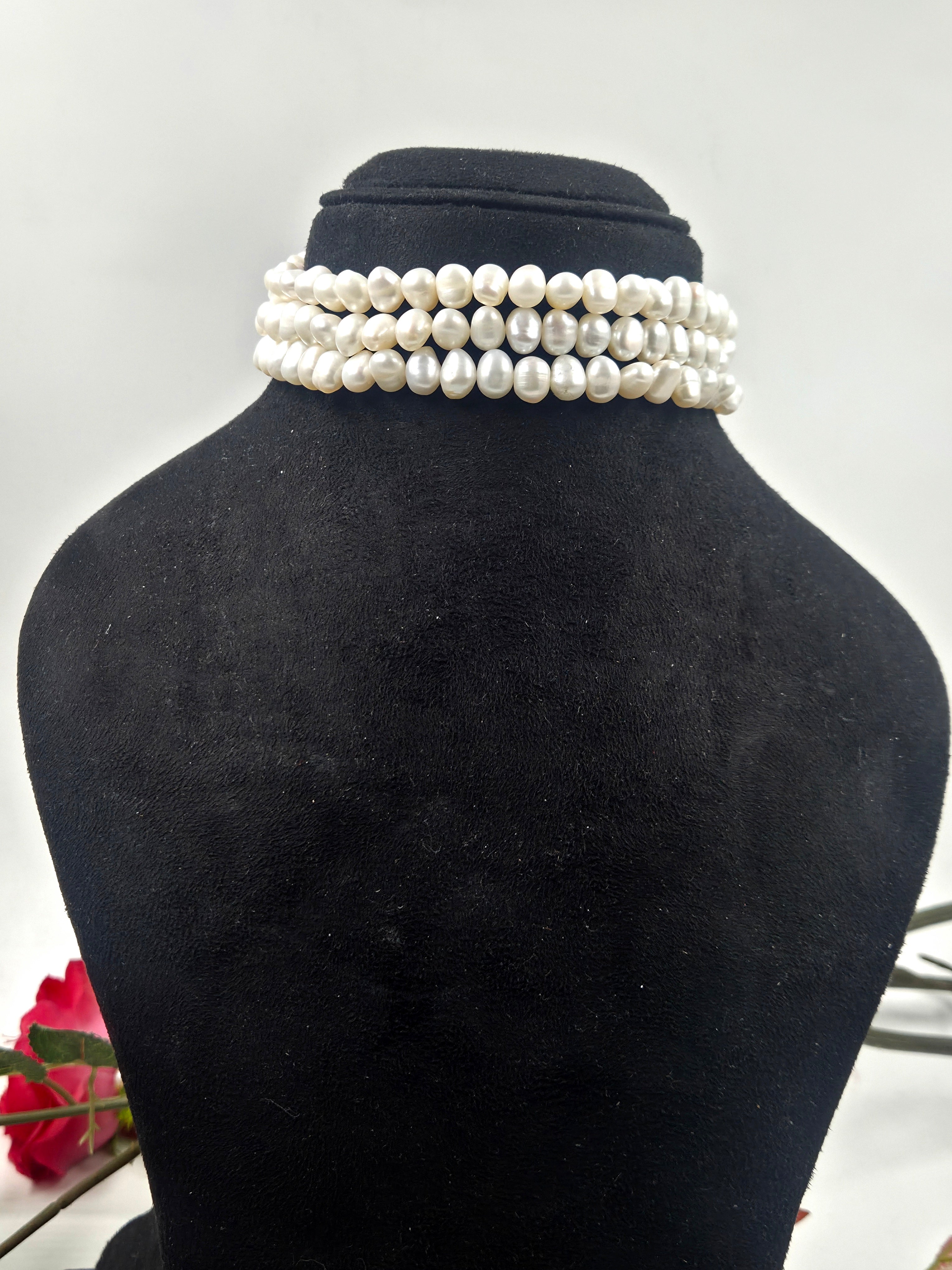 3-Line Freshwater Pearl Choker
