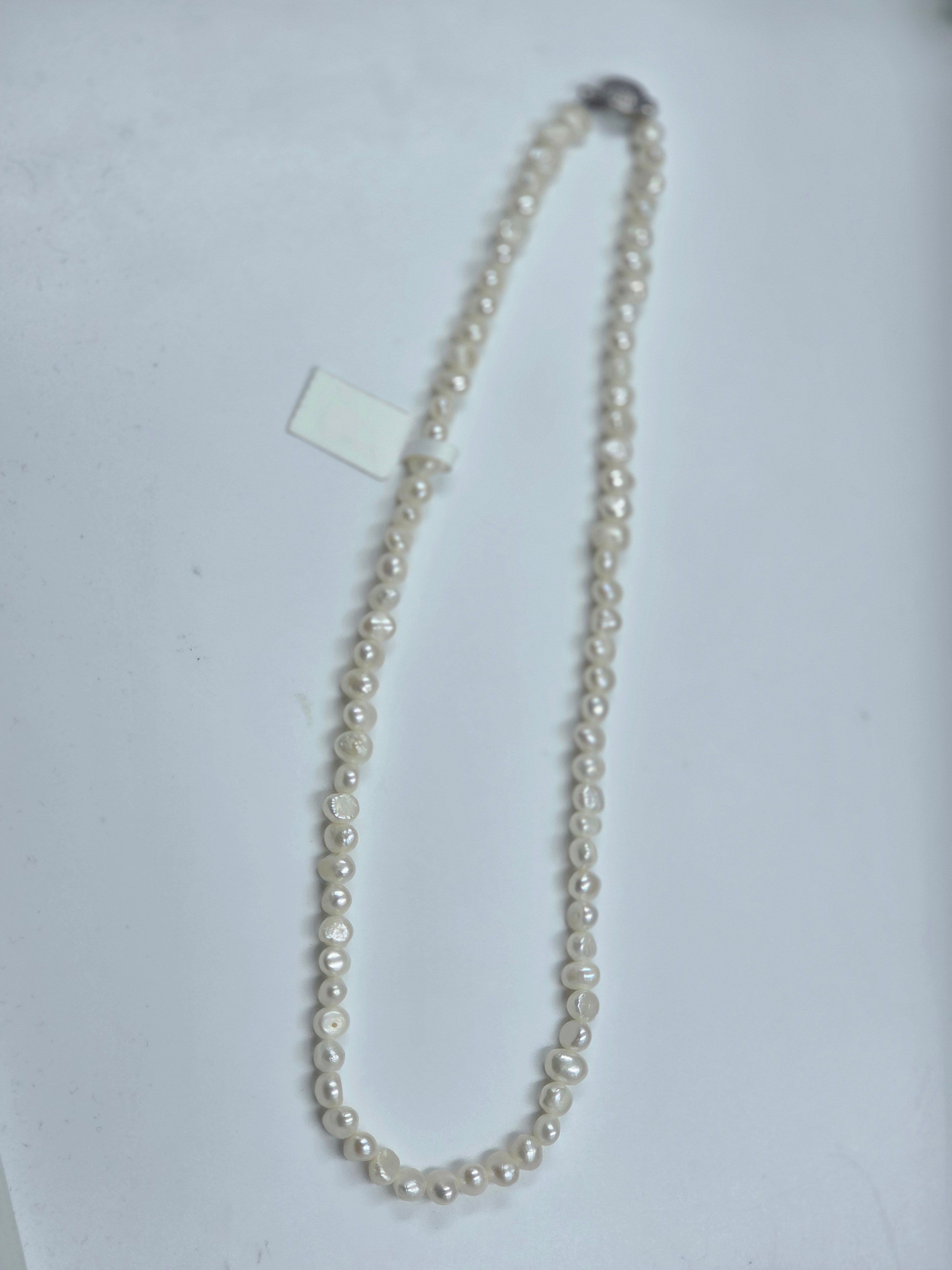 Freshwater Pearl Necklace with Clasp – 17 Inches (4.5–5mm Pearls)