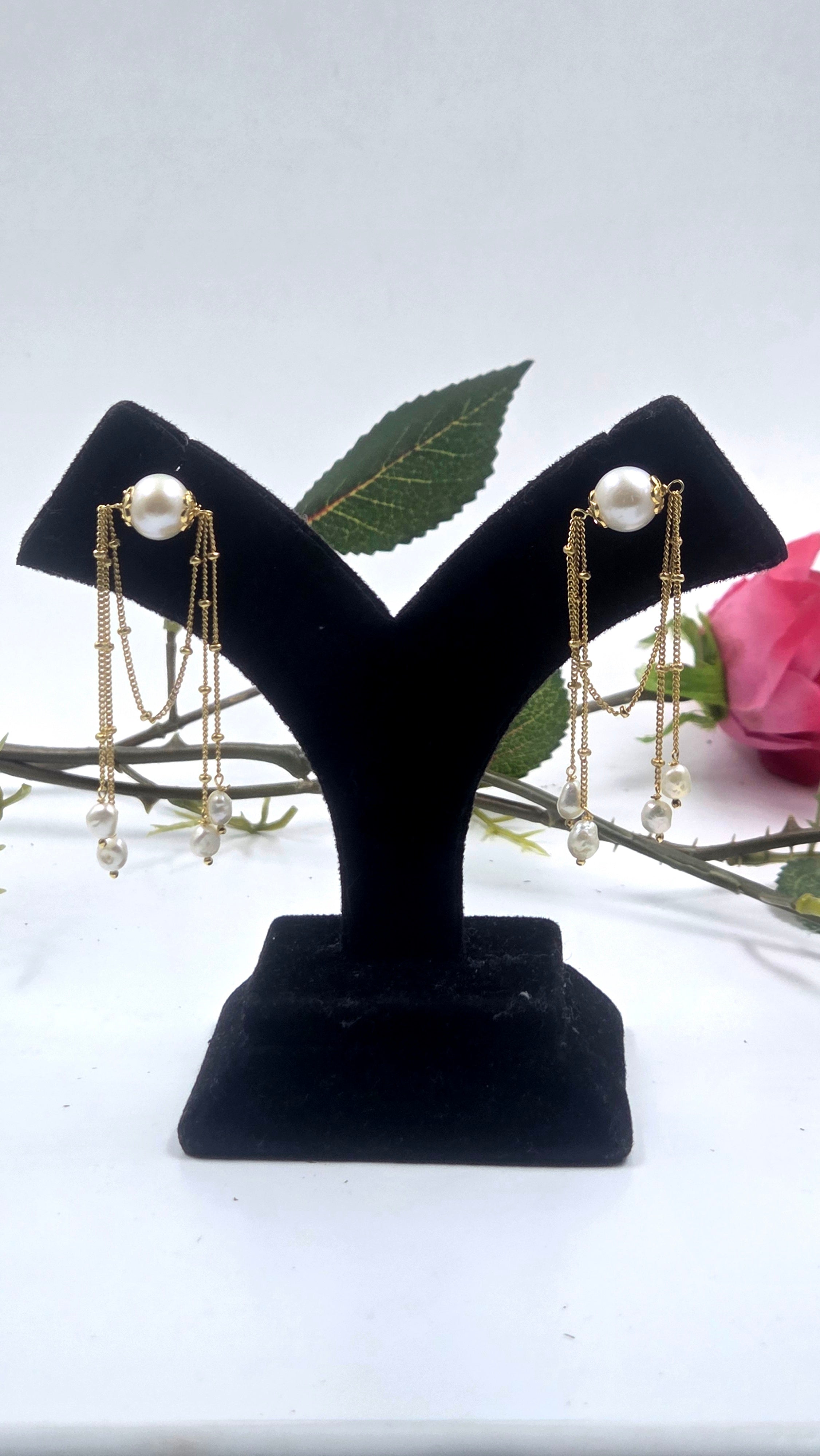 Freshwater Pearl Tassel Earrings in 92.5 Sterling Silver