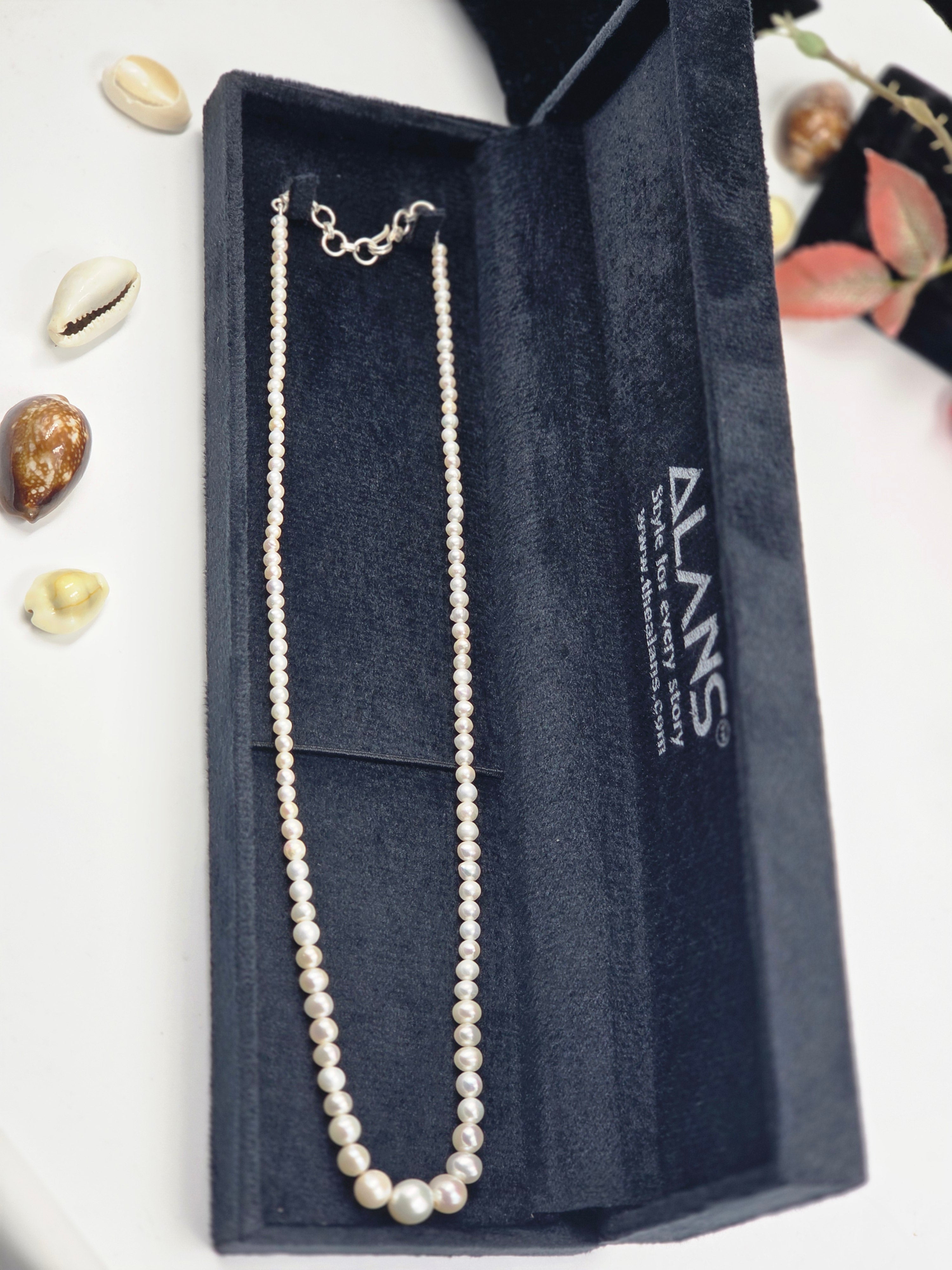 Freshwater Pearl Necklace with 925 Sterling Silver Lock