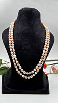 Natural Pink Freshwater Pearl Dual-Line Sarafa Necklace