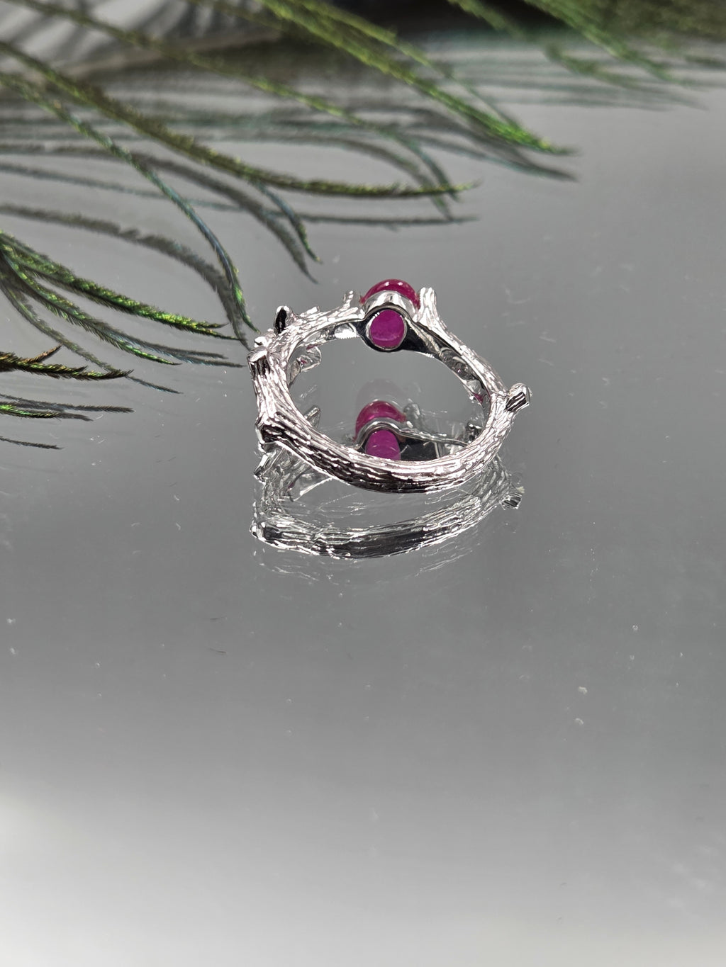 GF Ruby & Lab-Grown Diamond Sterling Silver Ring with Certificate