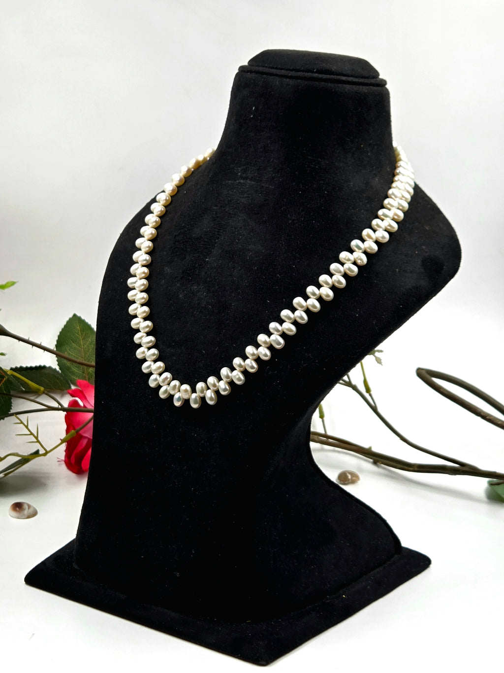 Cluster-Set Freshwater Pearl Necklace