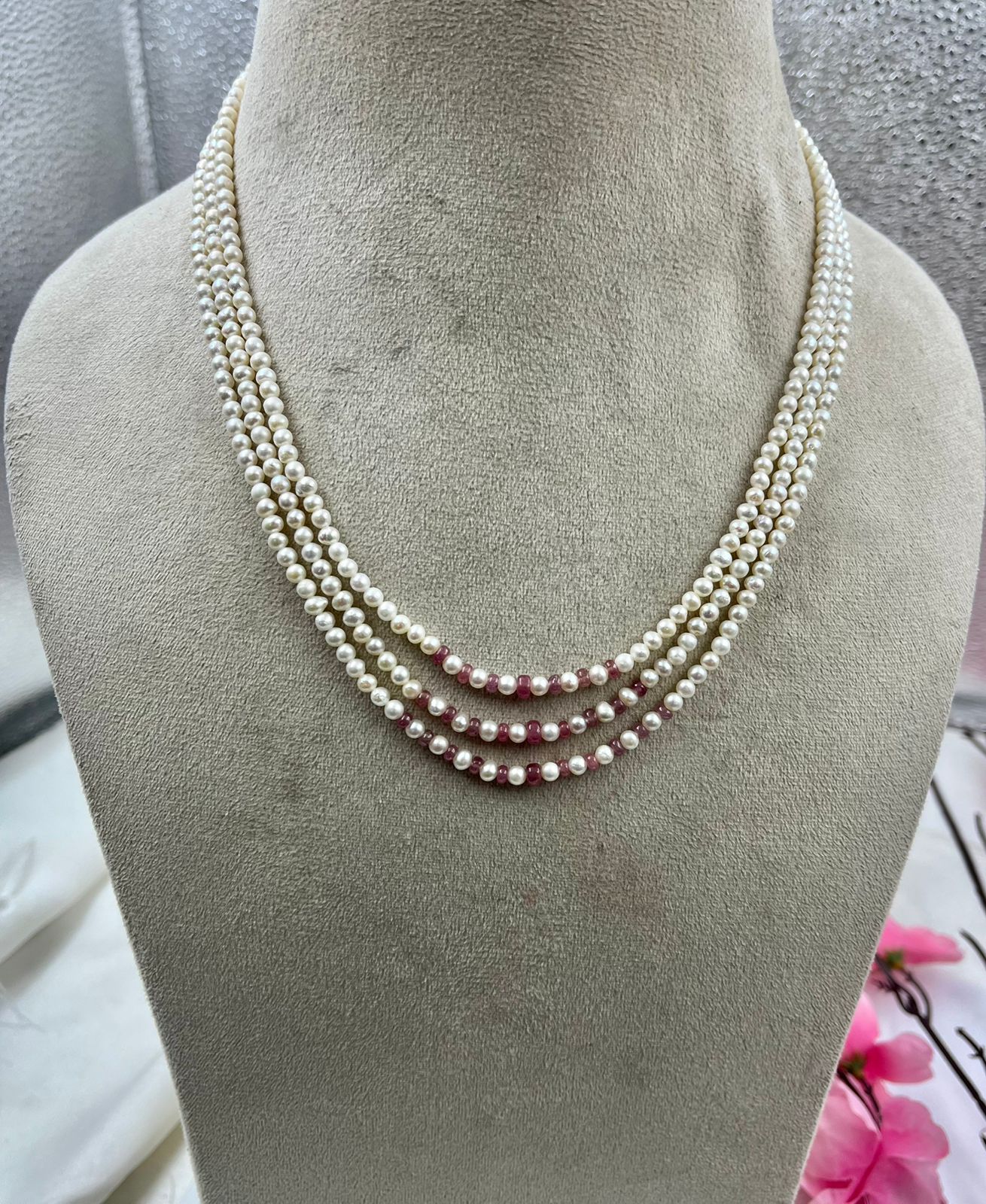 Royal Bloom 3-Line Necklace