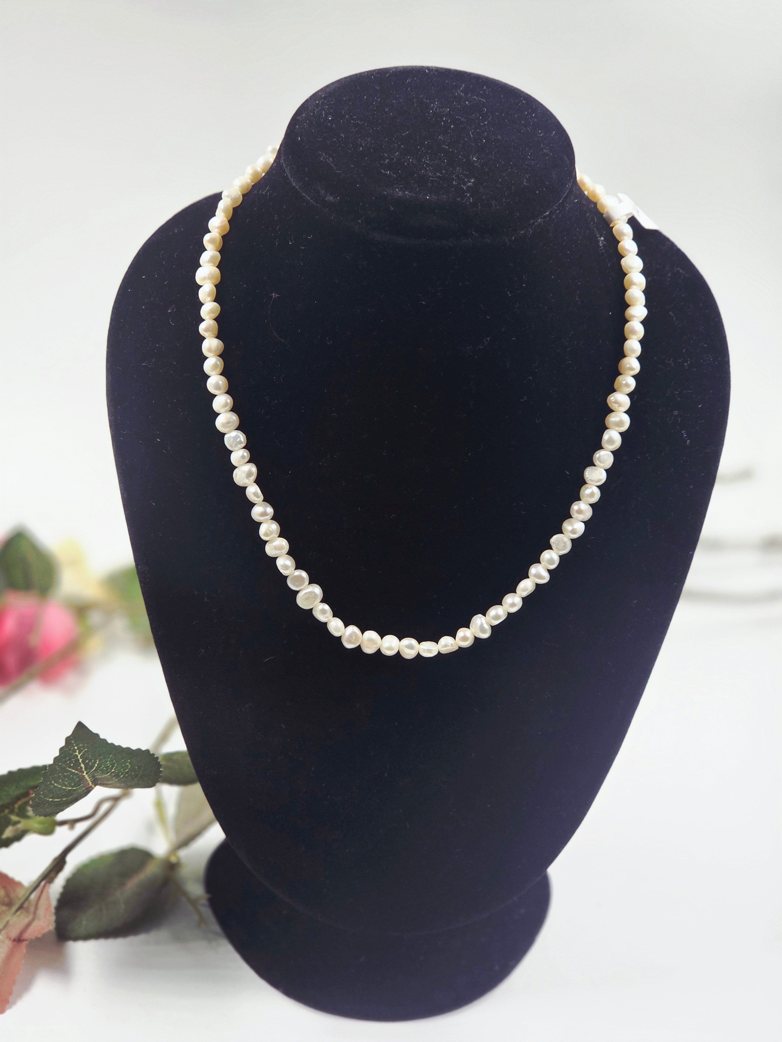 Freshwater Pearl Necklace with Clasp – 17 Inches (4.5–5mm Pearls)