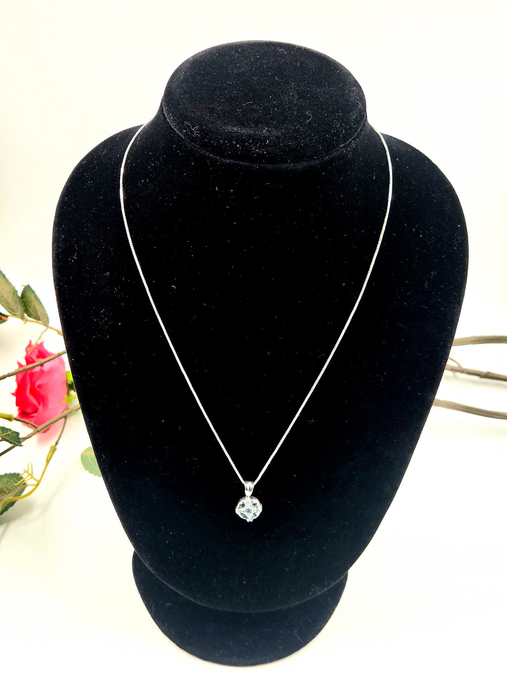 Blue Topaz Necklace in Sterling Silver