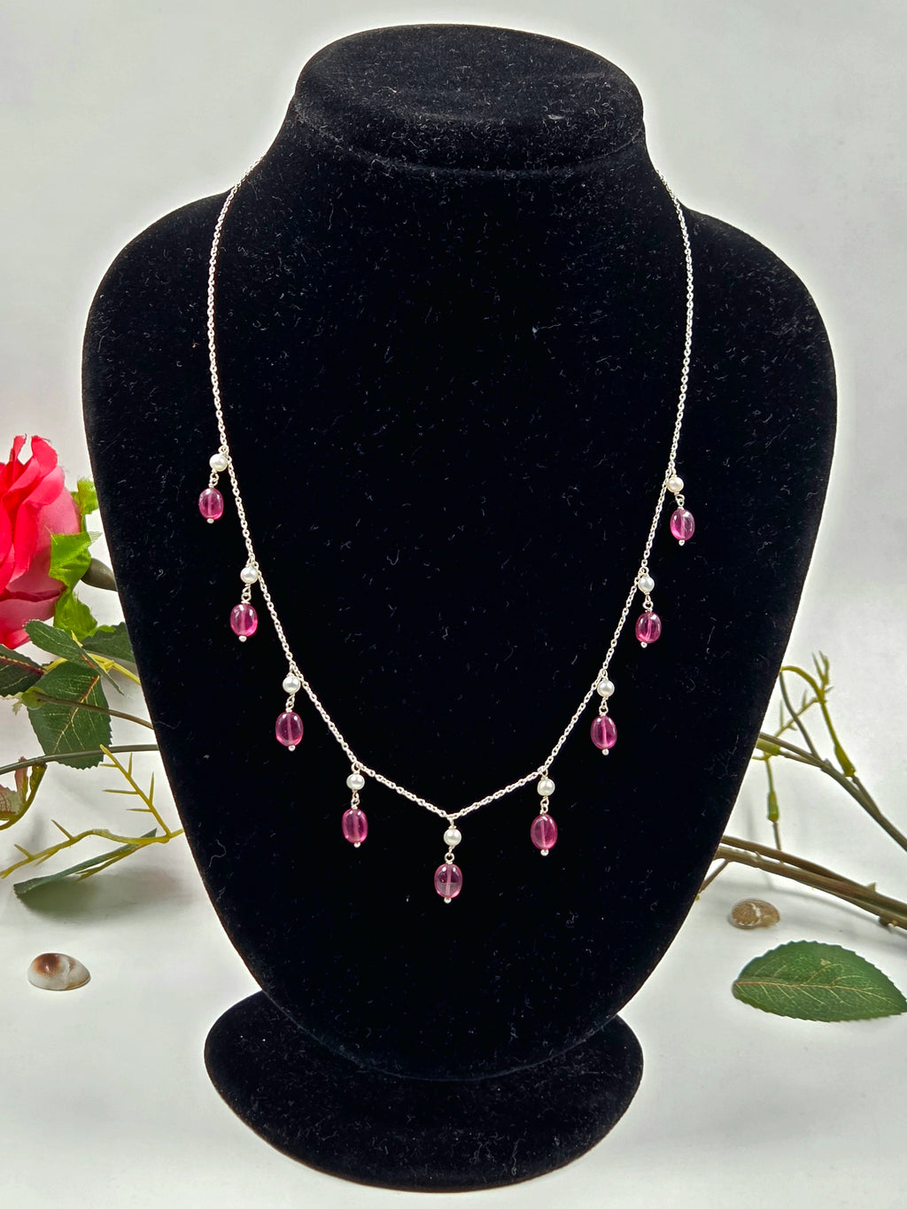 GF Ruby Drop Necklace, Bracelet & Earrings Set