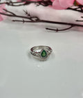 Emerald Glow Stack Ring – Sterling Silver with Lab-Grown Diamond
