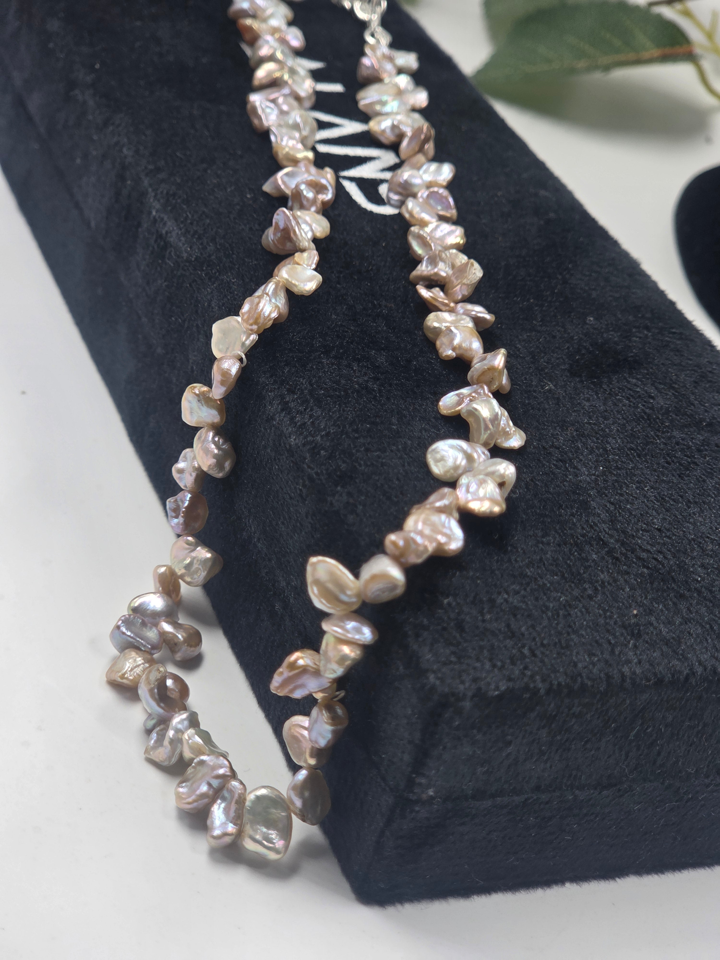 Irregular Freshwater Pearl Necklace – 16.5" with Metal Lock