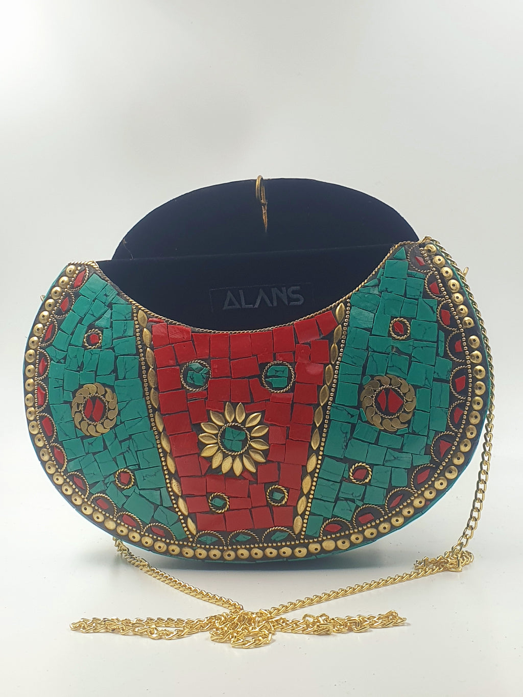 Gleaming Mosaic Inlay Clutch