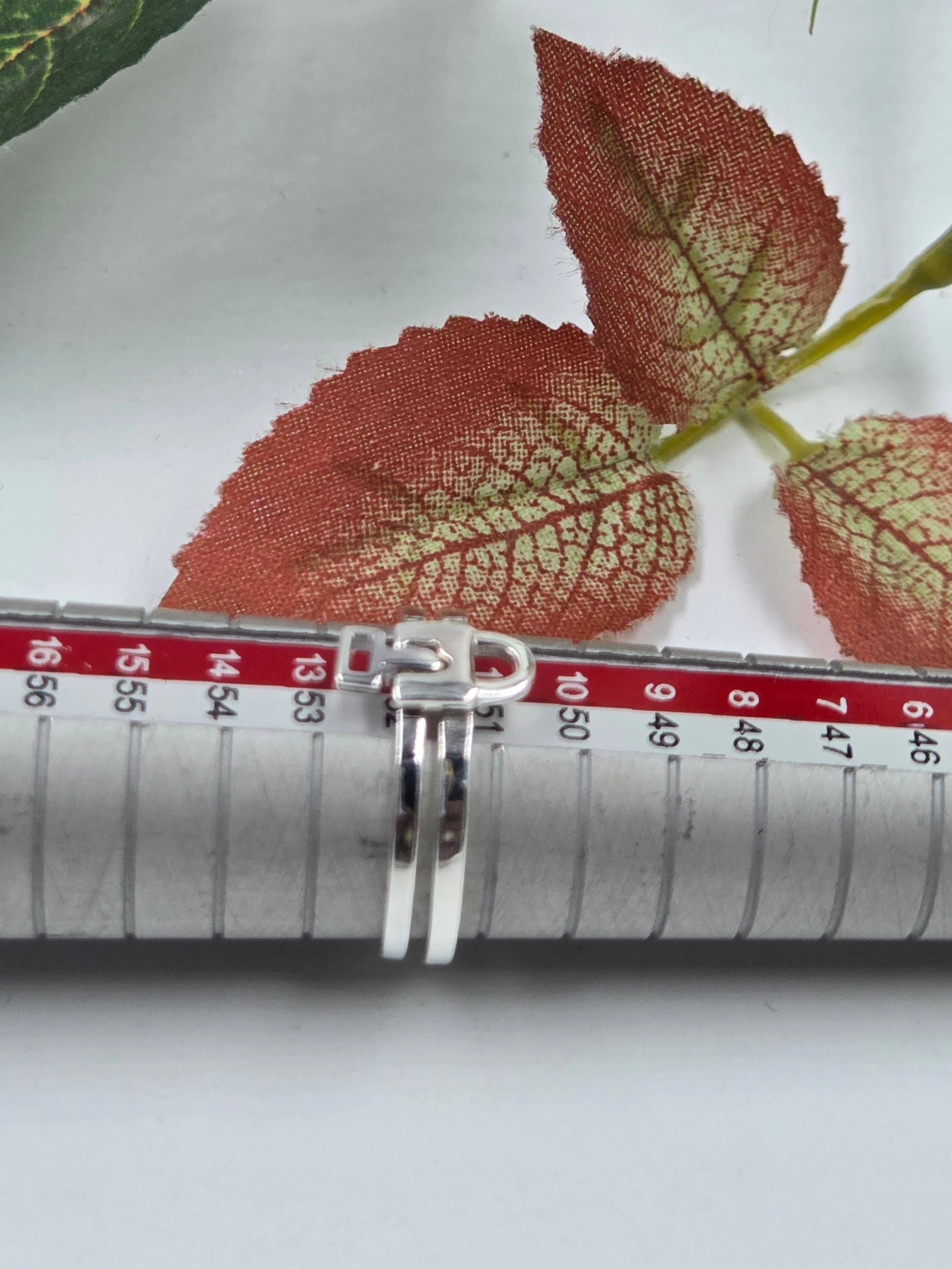 Stackable Lock Style Ring in Sterling Silver