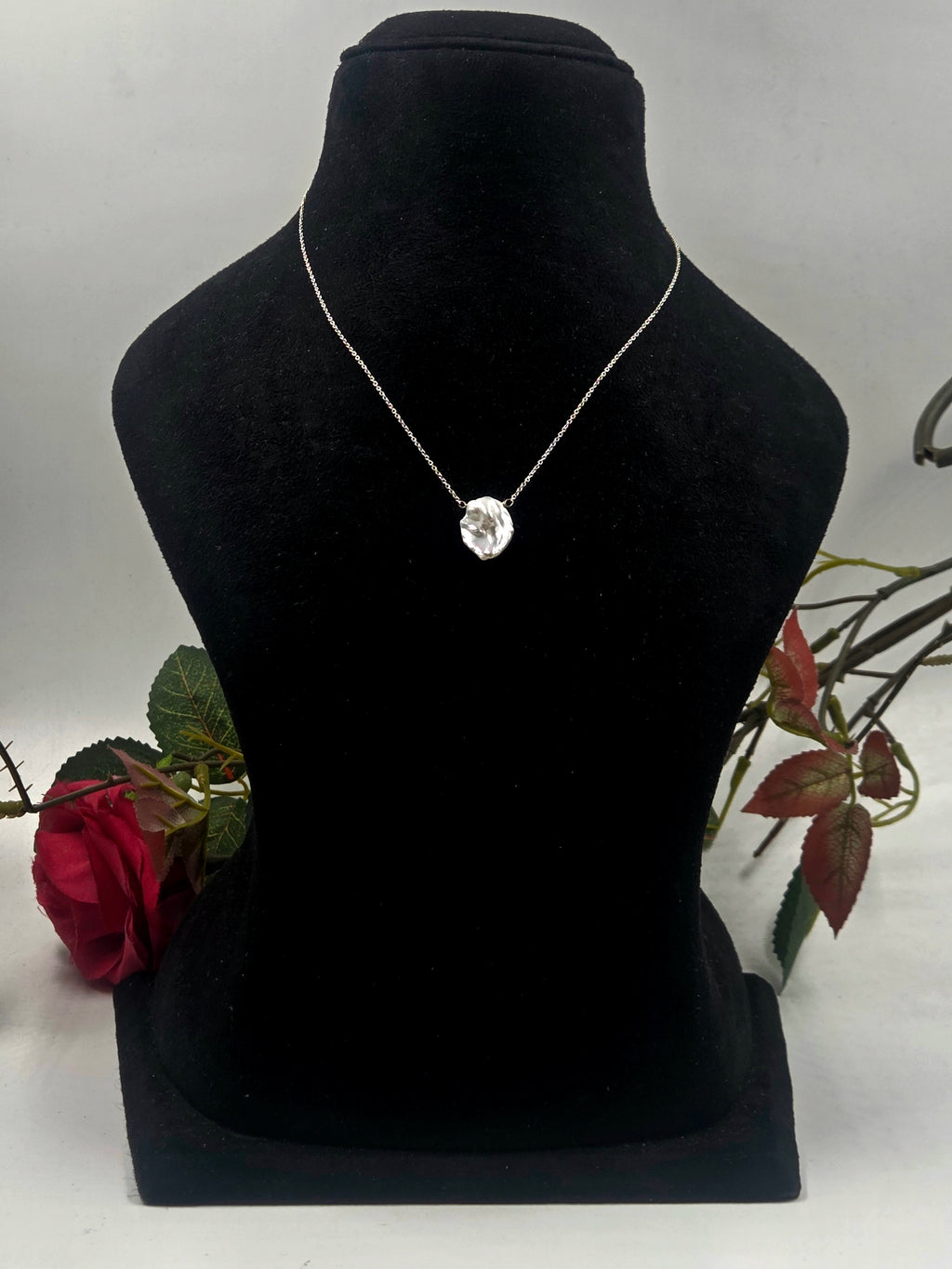 Baroque Freshwater Pearl Pendant Necklace in Sterling Silver