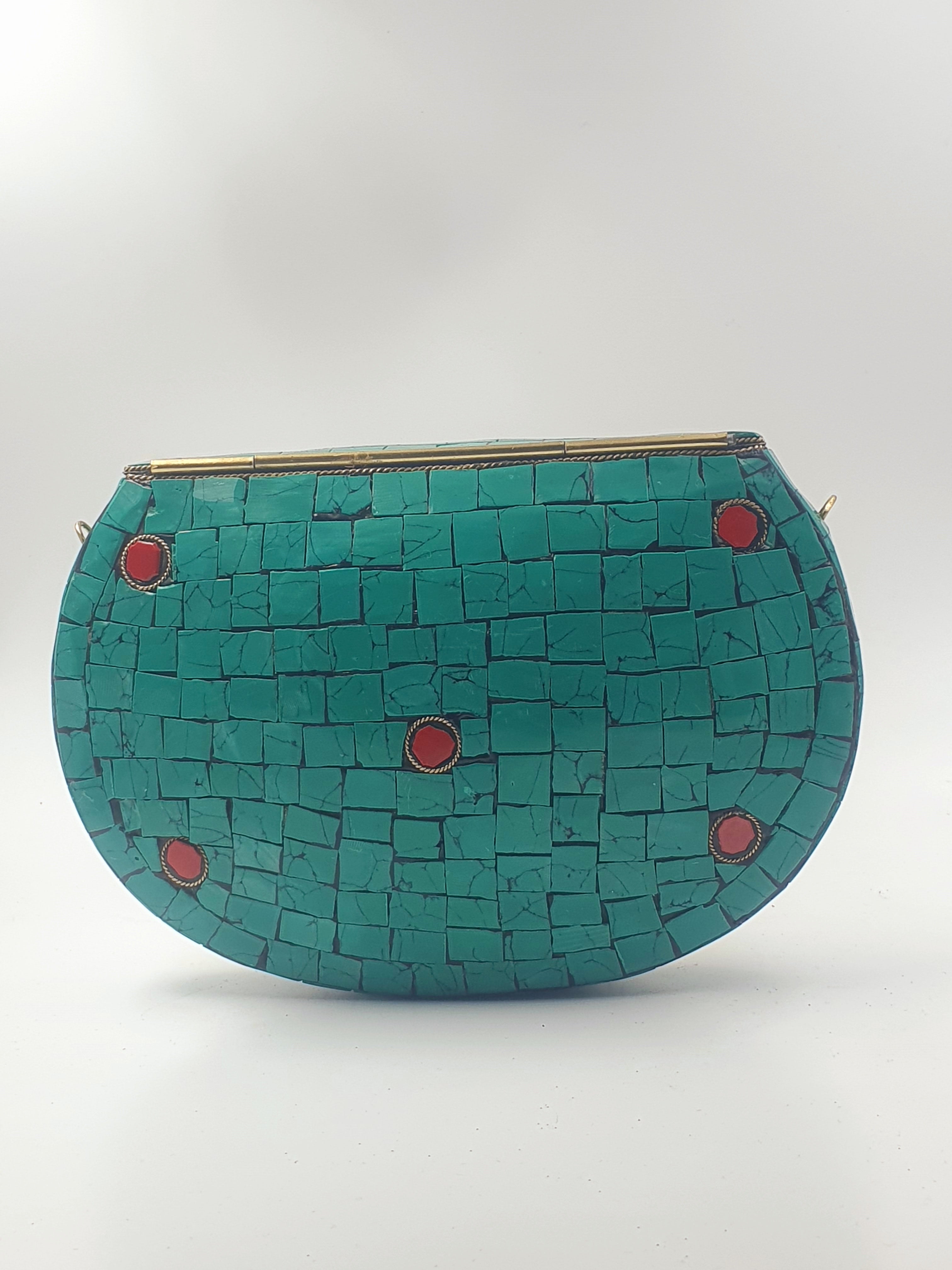 Gleaming Mosaic Inlay Clutch