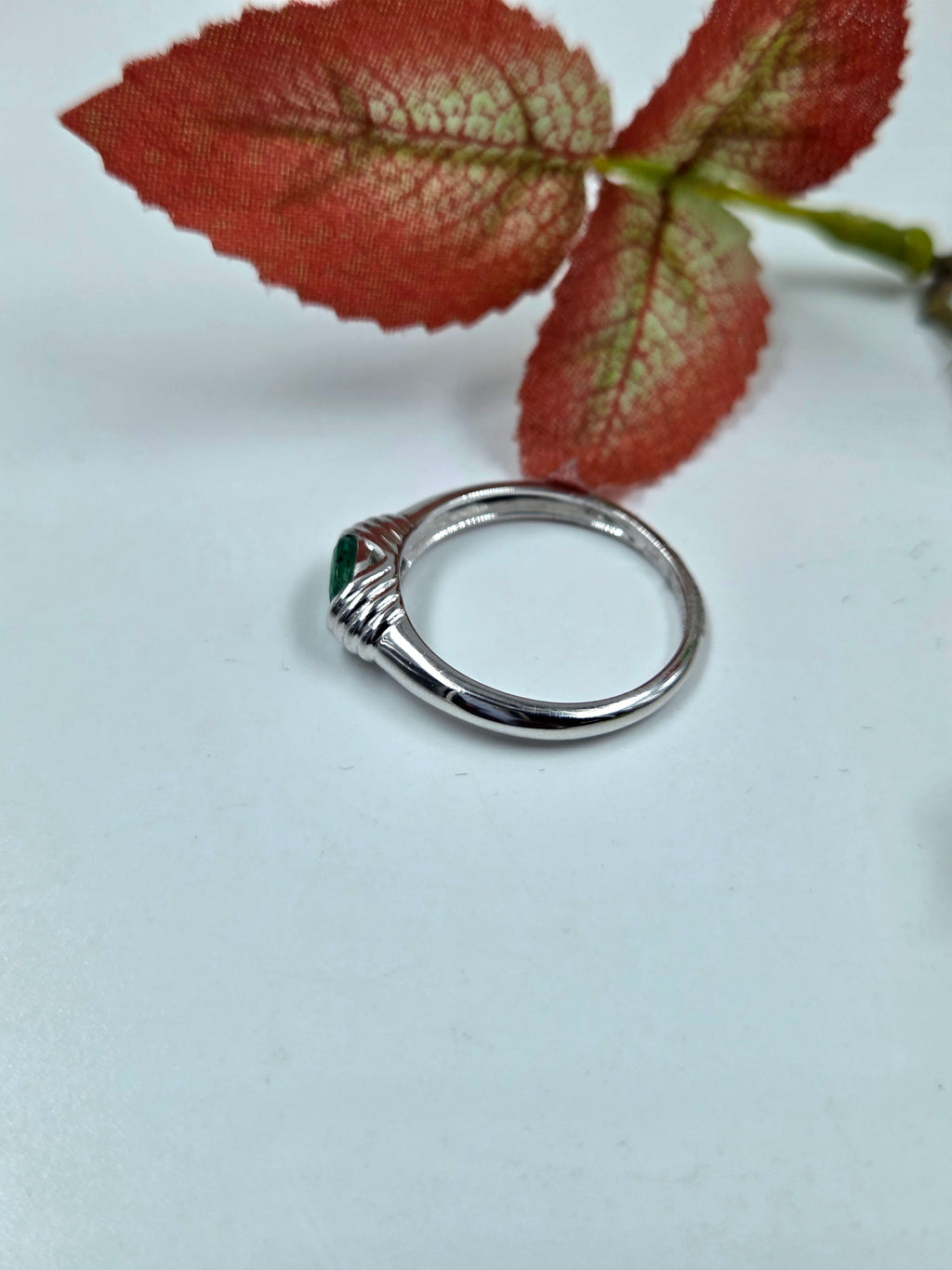 Natural Emerald Ring – Sterling Silver, Oval Shape