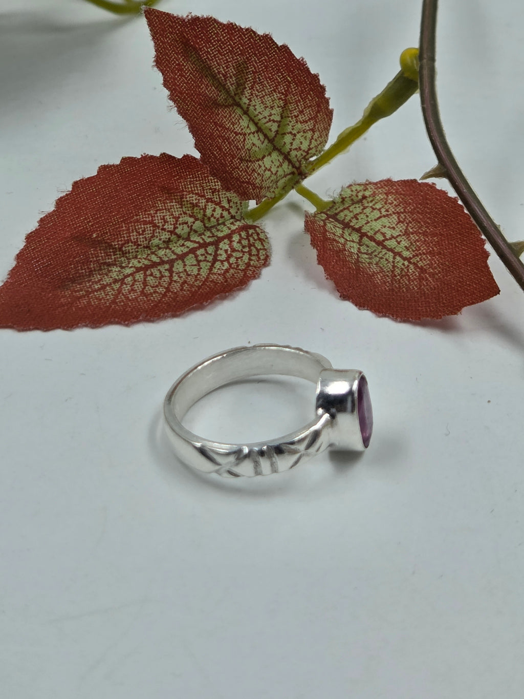 Bold Gf Ruby Ring in Sterling Silver